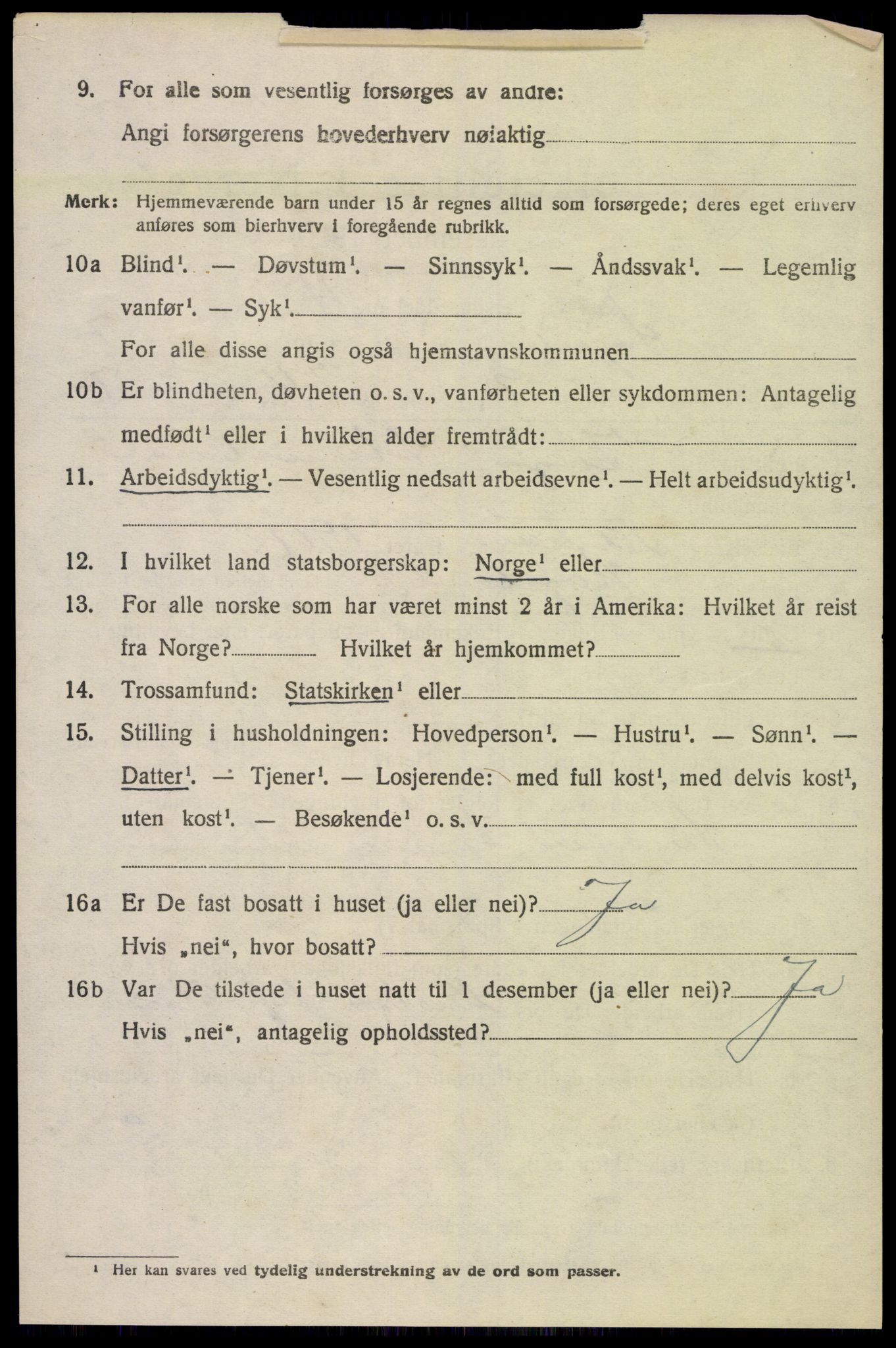 SAK, 1920 census for Søgne, 1920, p. 3564