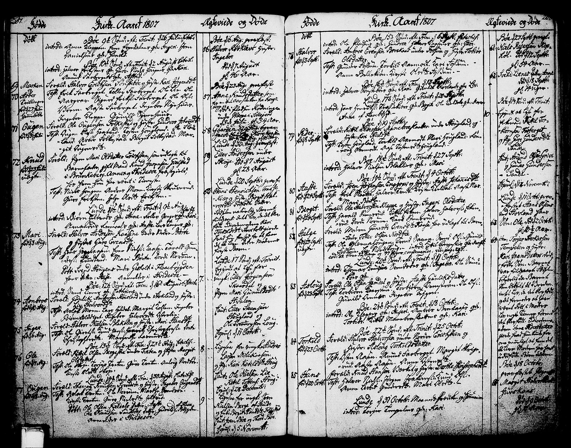 Bø kirkebøker, SAKO/A-257/F/Fa/L0005: Parish register (official) no. 5, 1785-1815, p. 207-208
