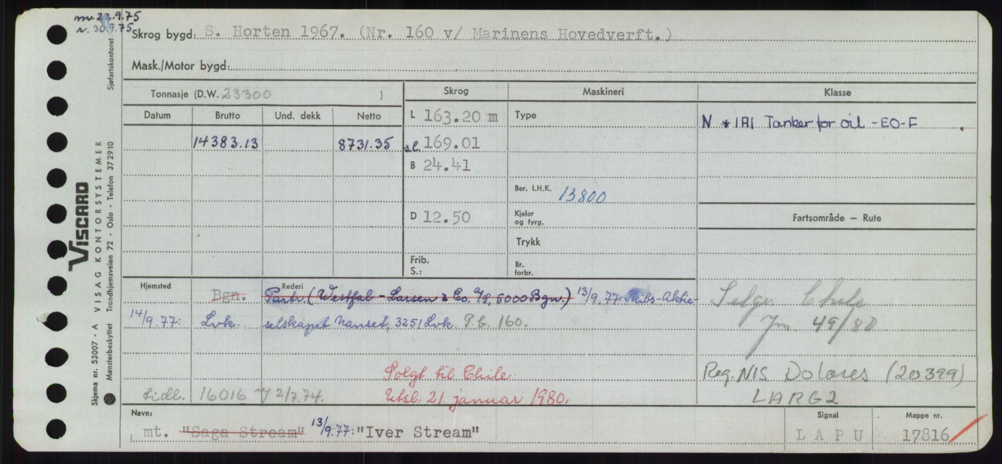 Sjøfartsdirektoratet med forløpere, Skipsmålingen, RA/S-1627/H/Hd/L0018: Fartøy, I, p. 337