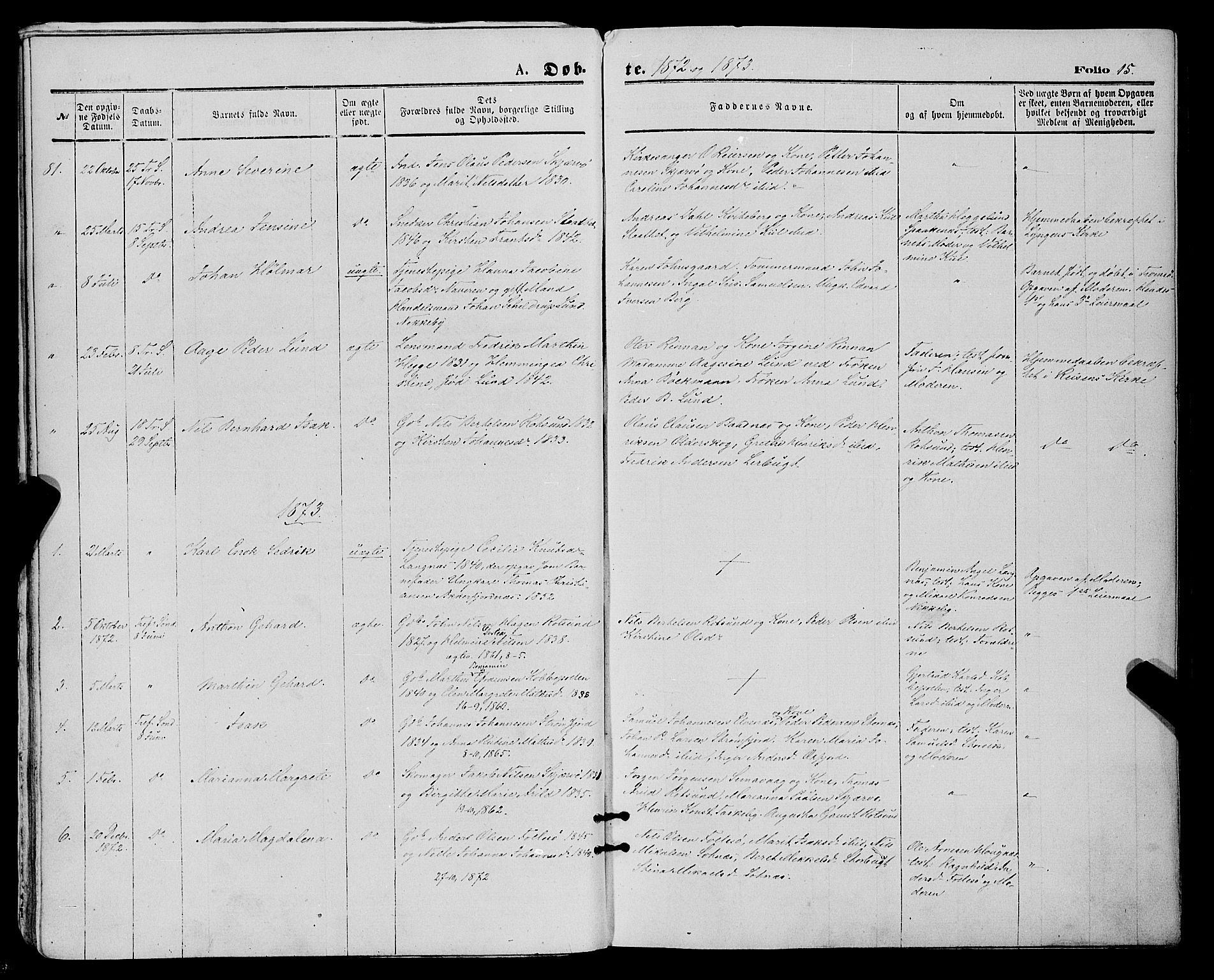 Skjervøy sokneprestkontor, SATØ/S-1300/H/Ha/Haa/L0008kirke: Parish register (official) no. 8, 1871-1877, p. 15