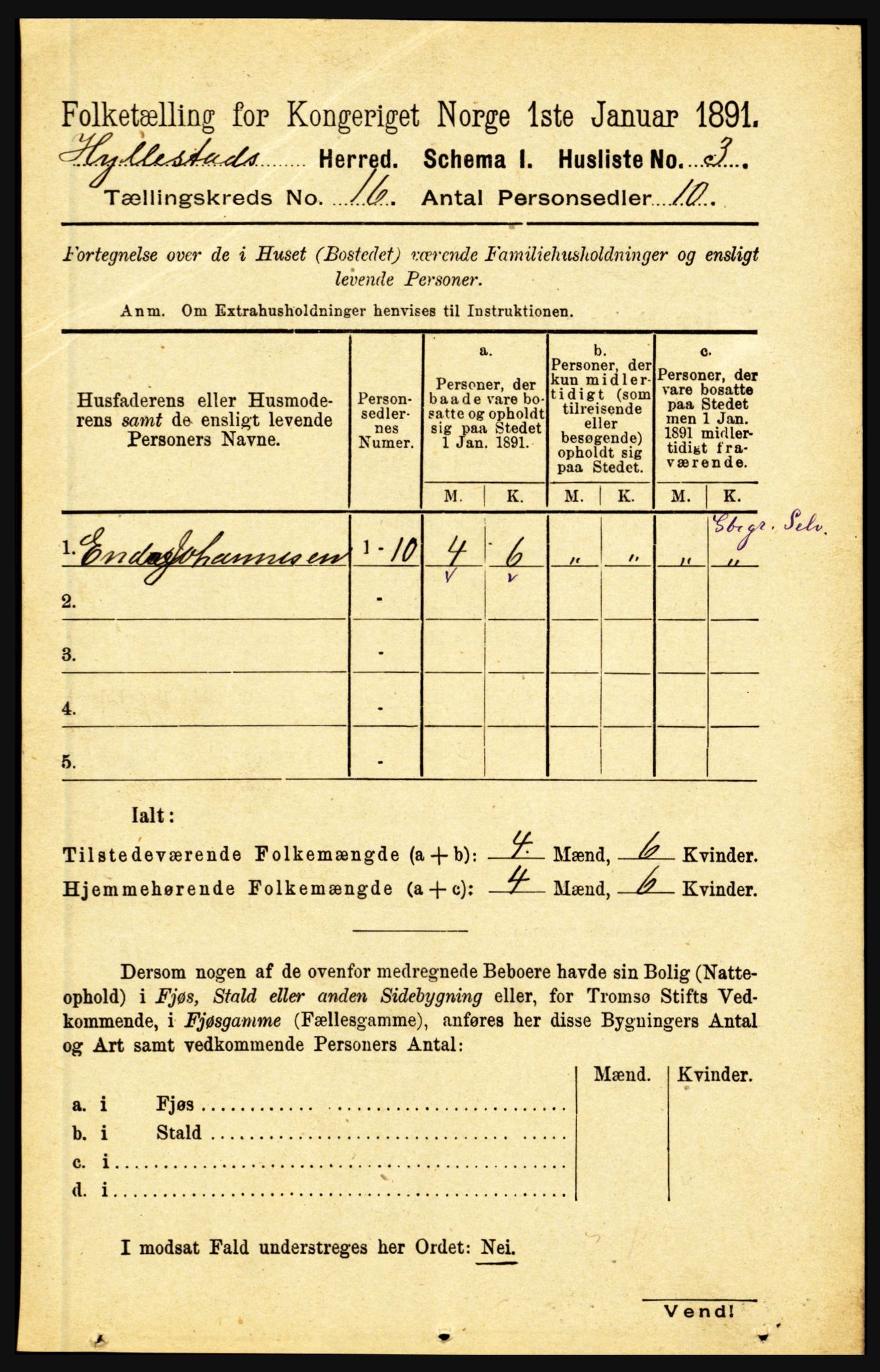 RA, 1891 census for 1413 Hyllestad, 1891, p. 2827