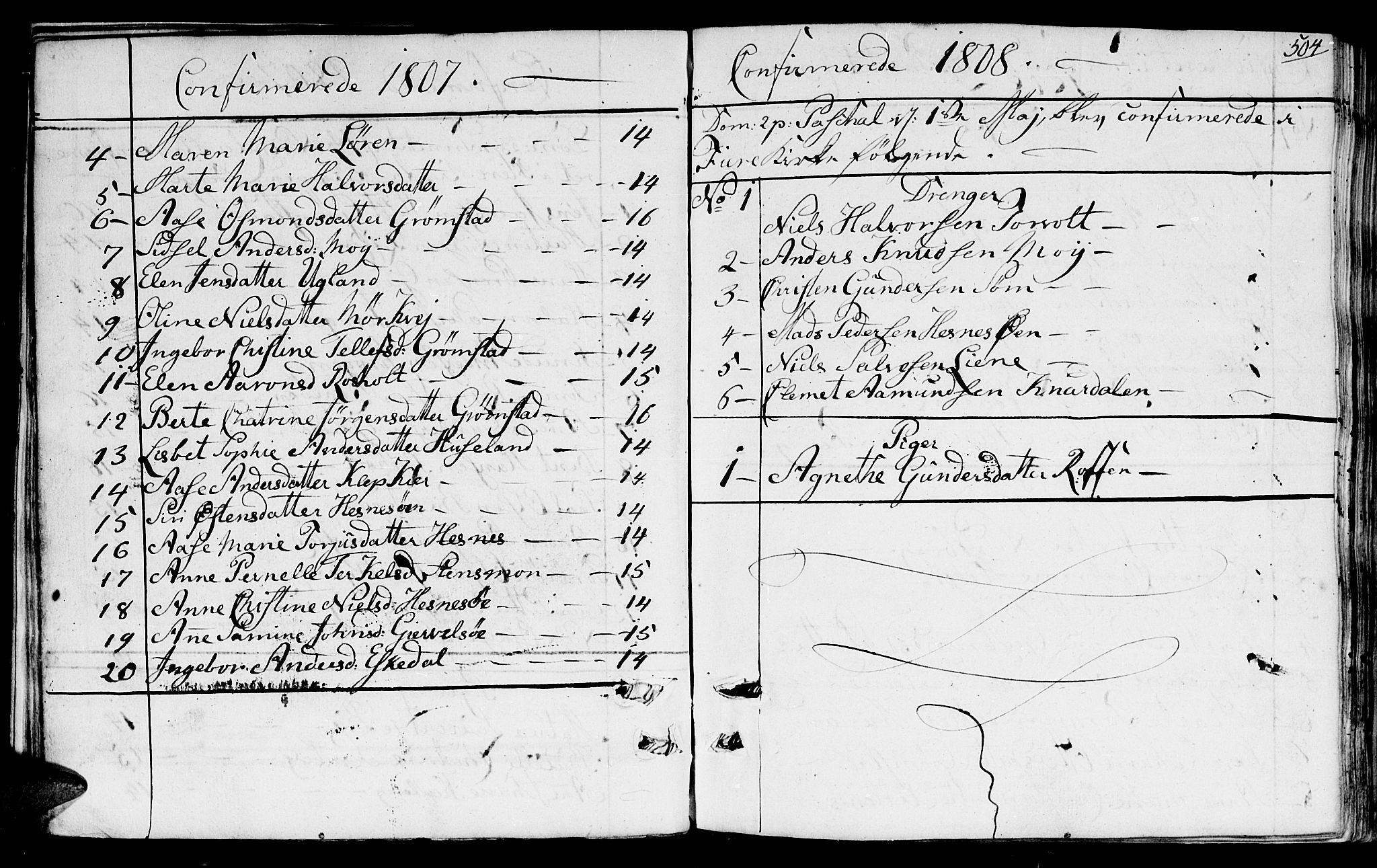 Fjære sokneprestkontor, SAK/1111-0011/F/Fb/L0006: Parish register (copy) no. B 6, 1803-1817, p. 504