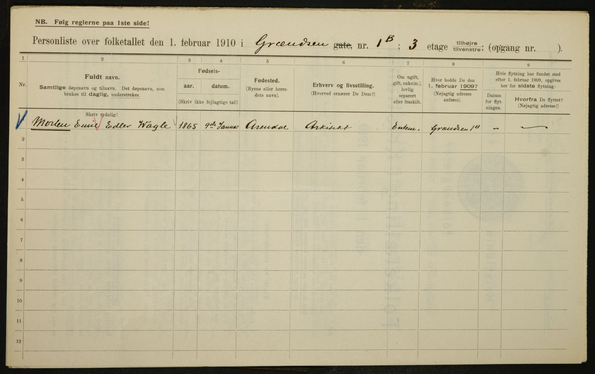 OBA, Municipal Census 1910 for Kristiania, 1910, p. 28227