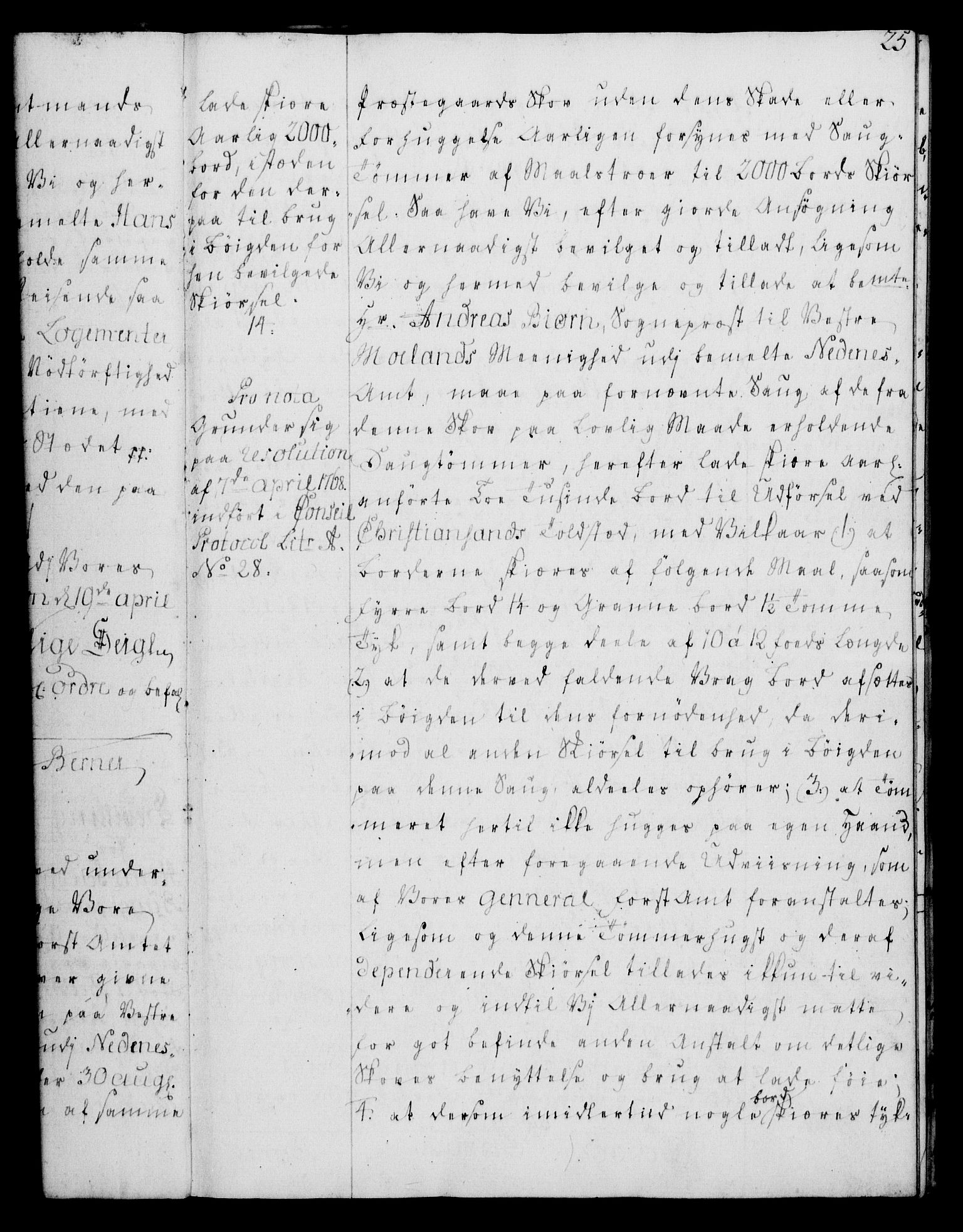 Rentekammeret, Kammerkanselliet, RA/EA-3111/G/Gg/Gga/L0008: Norsk ekspedisjonsprotokoll med register (merket RK 53.8), 1768-1771, p. 25