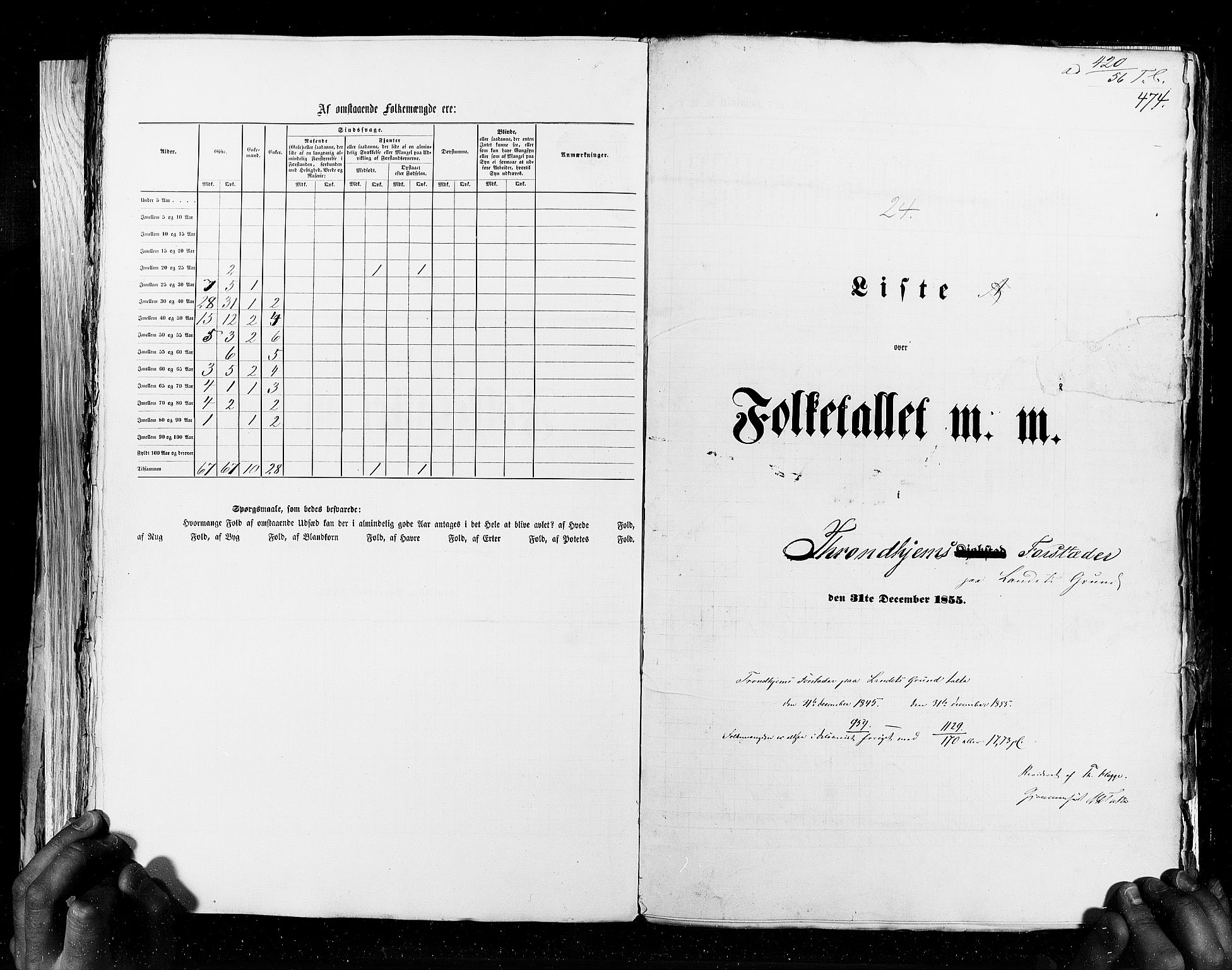 RA, Census 1855, vol. 8: Risør-Vadsø, 1855, p. 474