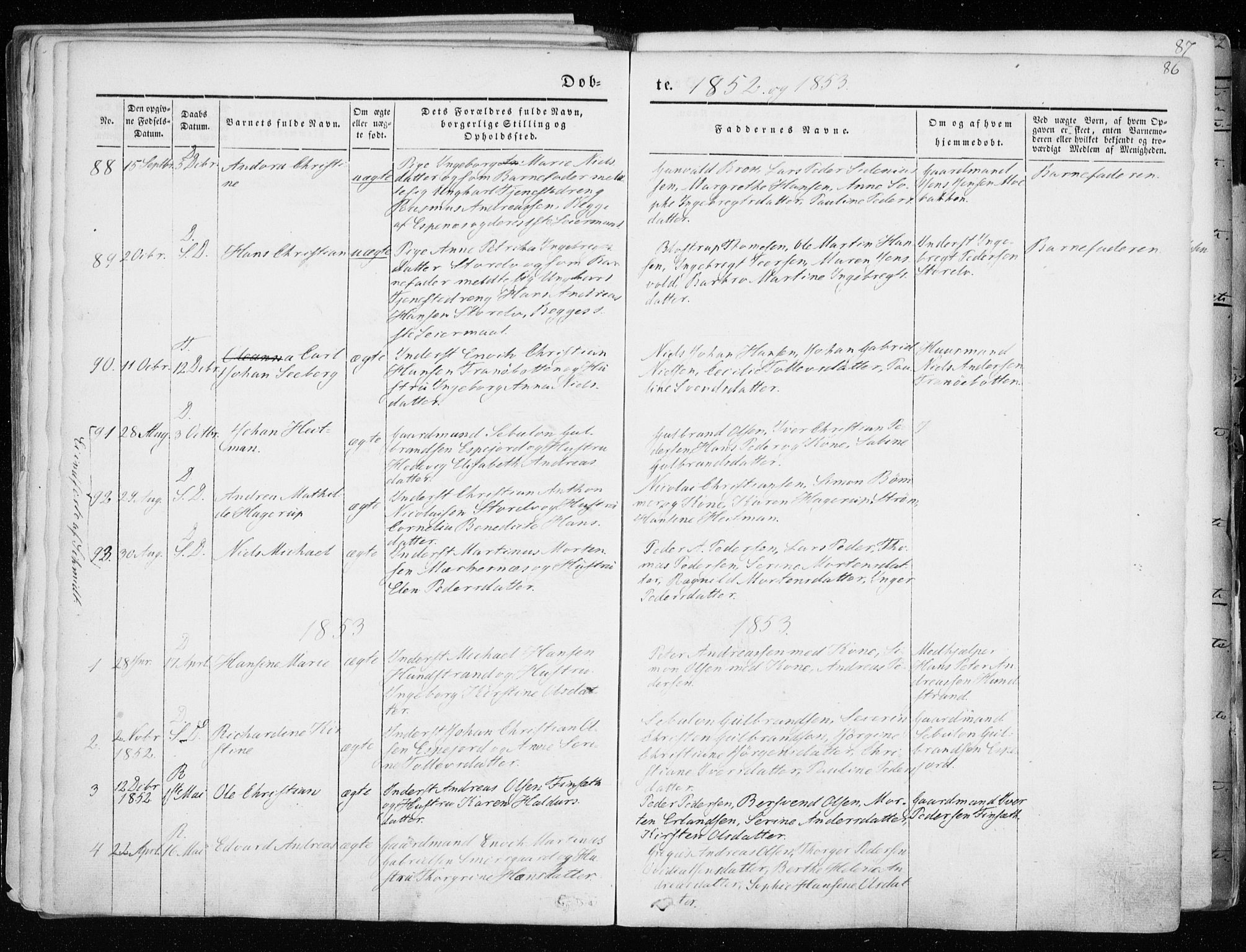 Tranøy sokneprestkontor, SATØ/S-1313/I/Ia/Iaa/L0006kirke: Parish register (official) no. 6, 1844-1855, p. 86