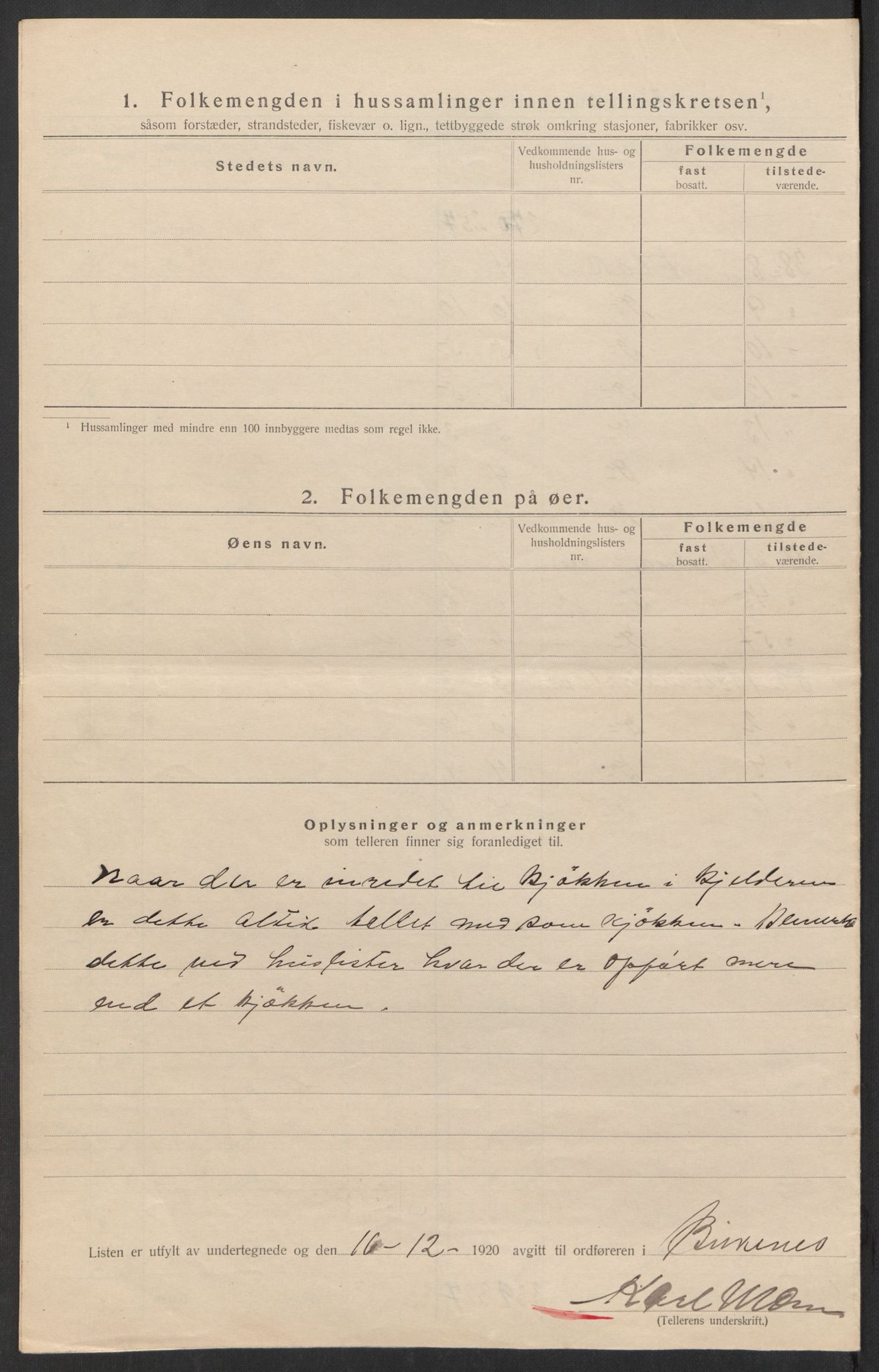 SAK, 1920 census for Birkenes, 1920, p. 21