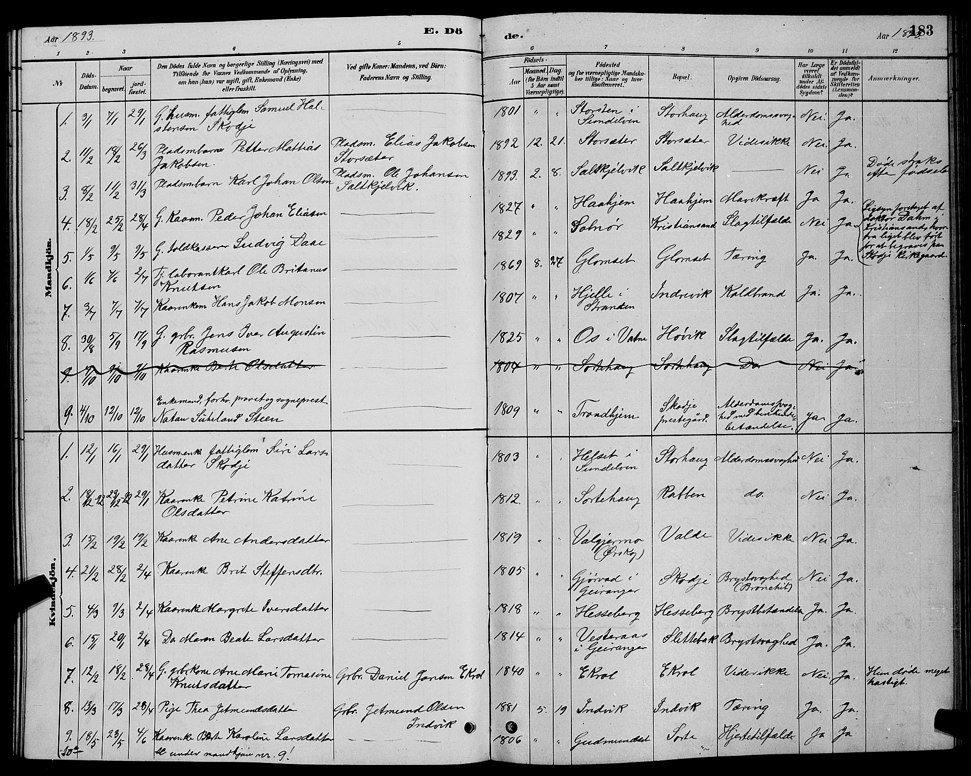 Ministerialprotokoller, klokkerbøker og fødselsregistre - Møre og Romsdal, AV/SAT-A-1454/524/L0365: Parish register (copy) no. 524C06, 1880-1899, p. 183