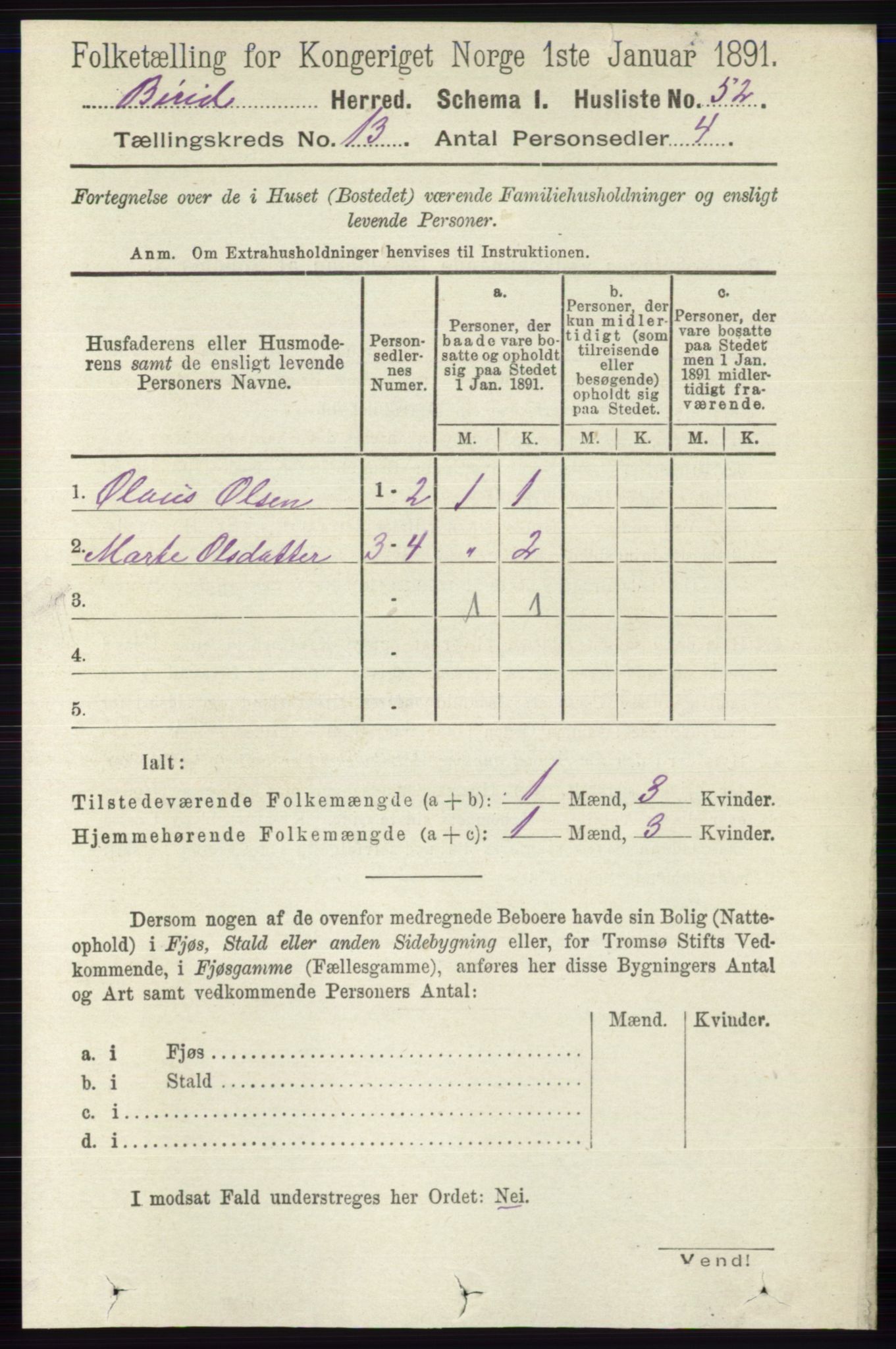 RA, 1891 census for 0525 Biri, 1891, p. 5300