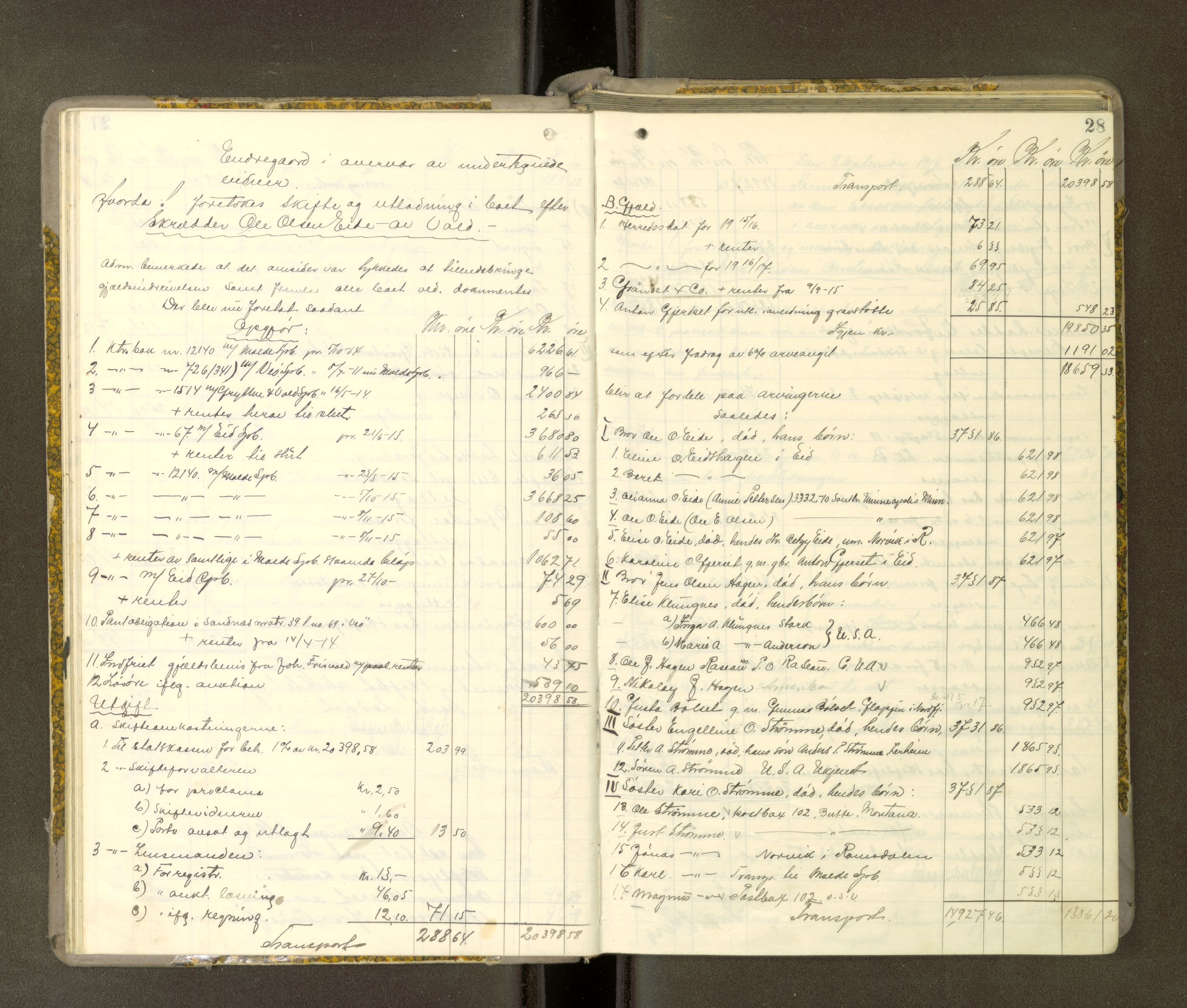Romsdal sorenskriveri, AV/SAT-A-4149/1/3/3A/L0021: Skifteutlodnings Protokoll 7, 1916-1920, p. 27b-28a