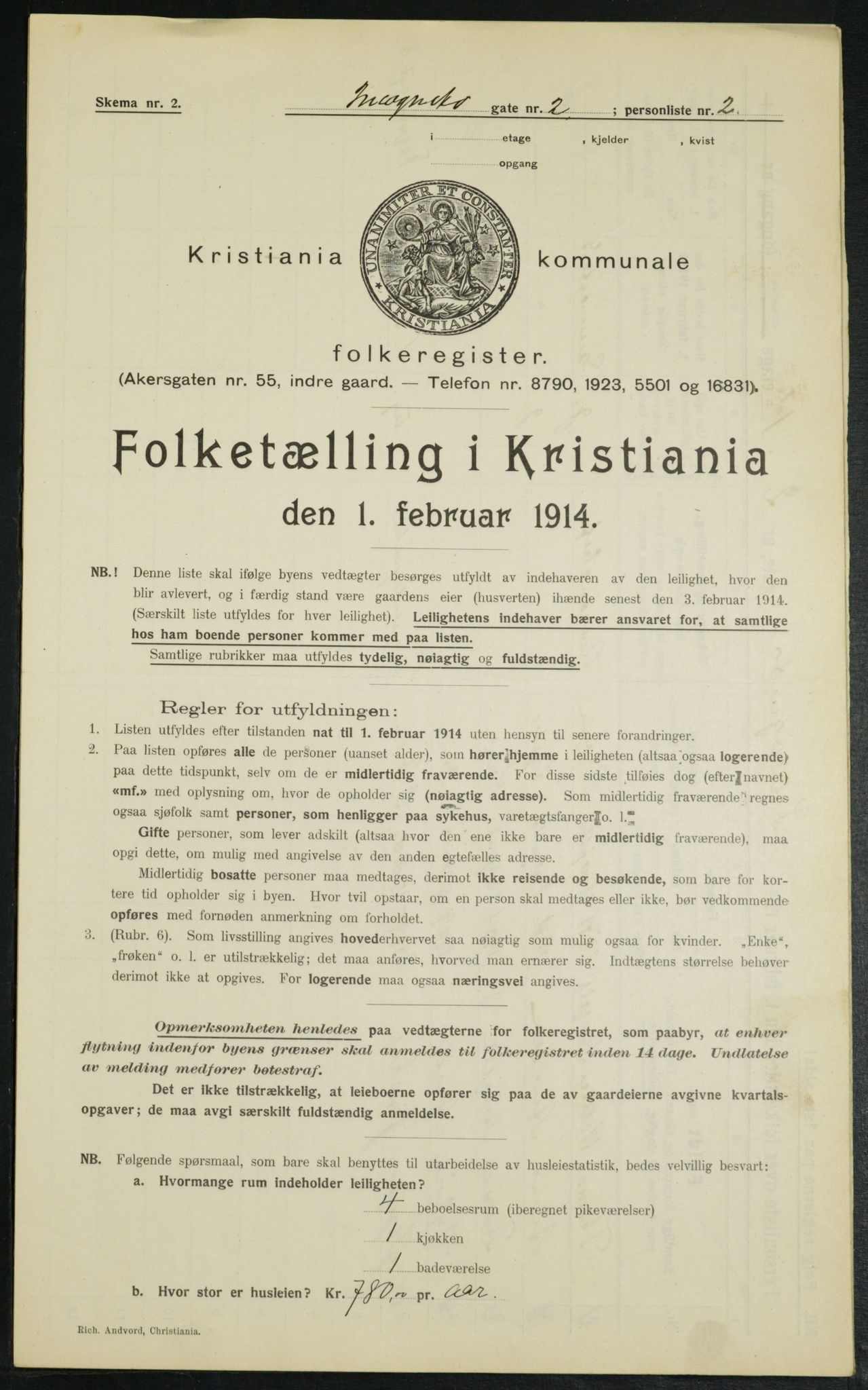 OBA, Municipal Census 1914 for Kristiania, 1914, p. 44018