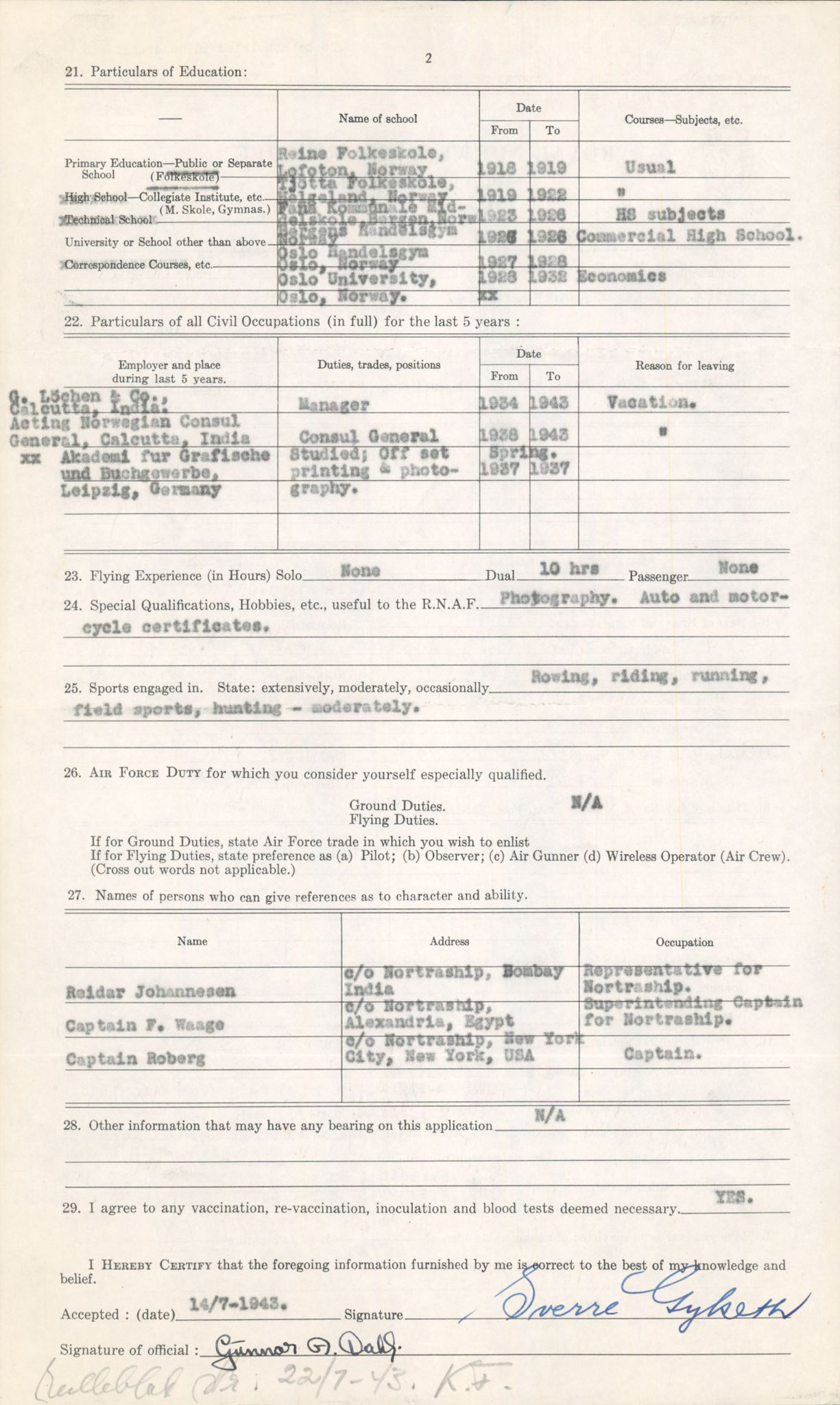 Forsvaret, Forsvarets overkommando/Luftforsvarsstaben, AV/RA-RAFA-4079/P/Pa/L0024: Personellpapirer, 1910, p. 304