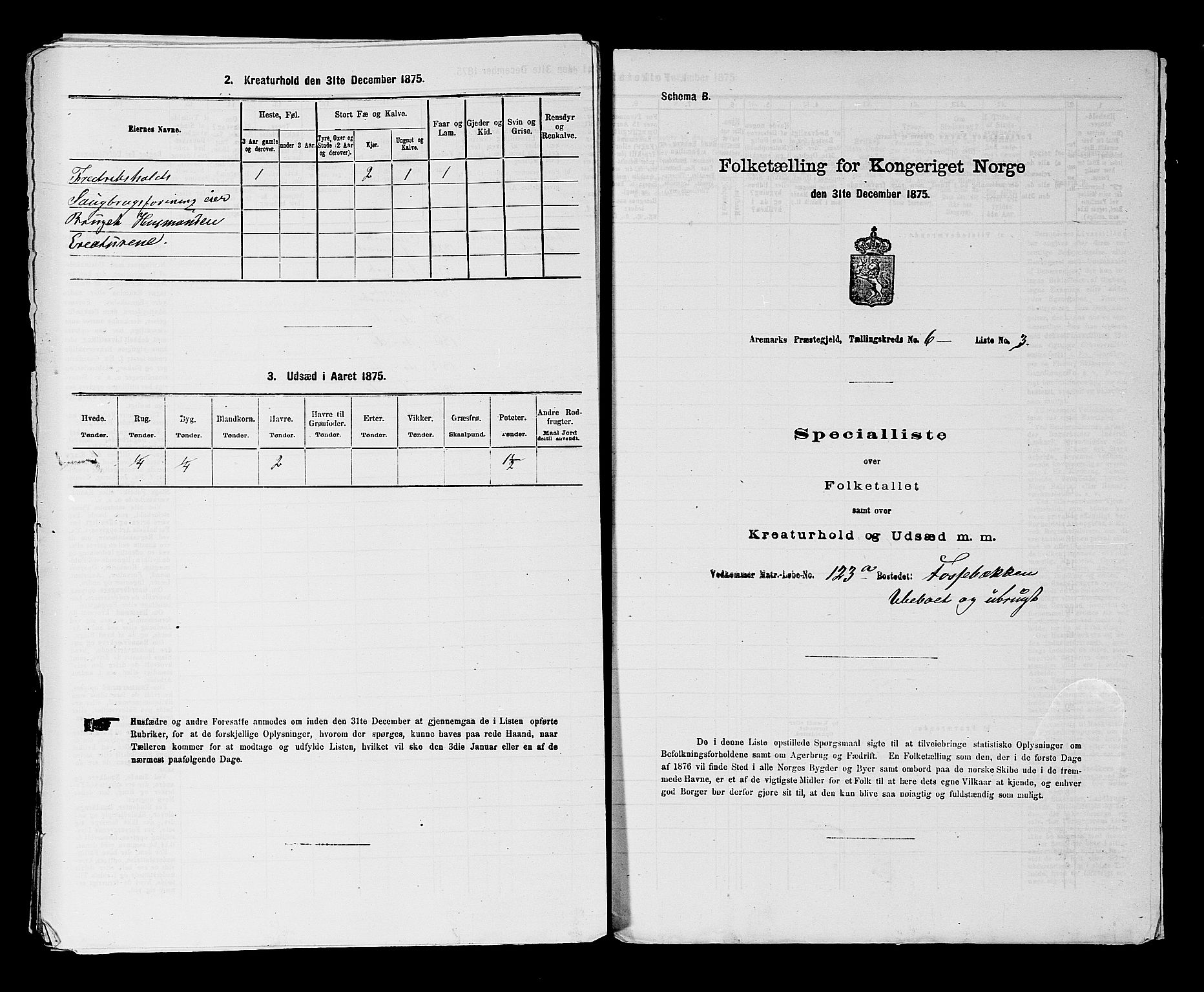 RA, 1875 census for 0118P Aremark, 1875, p. 1021