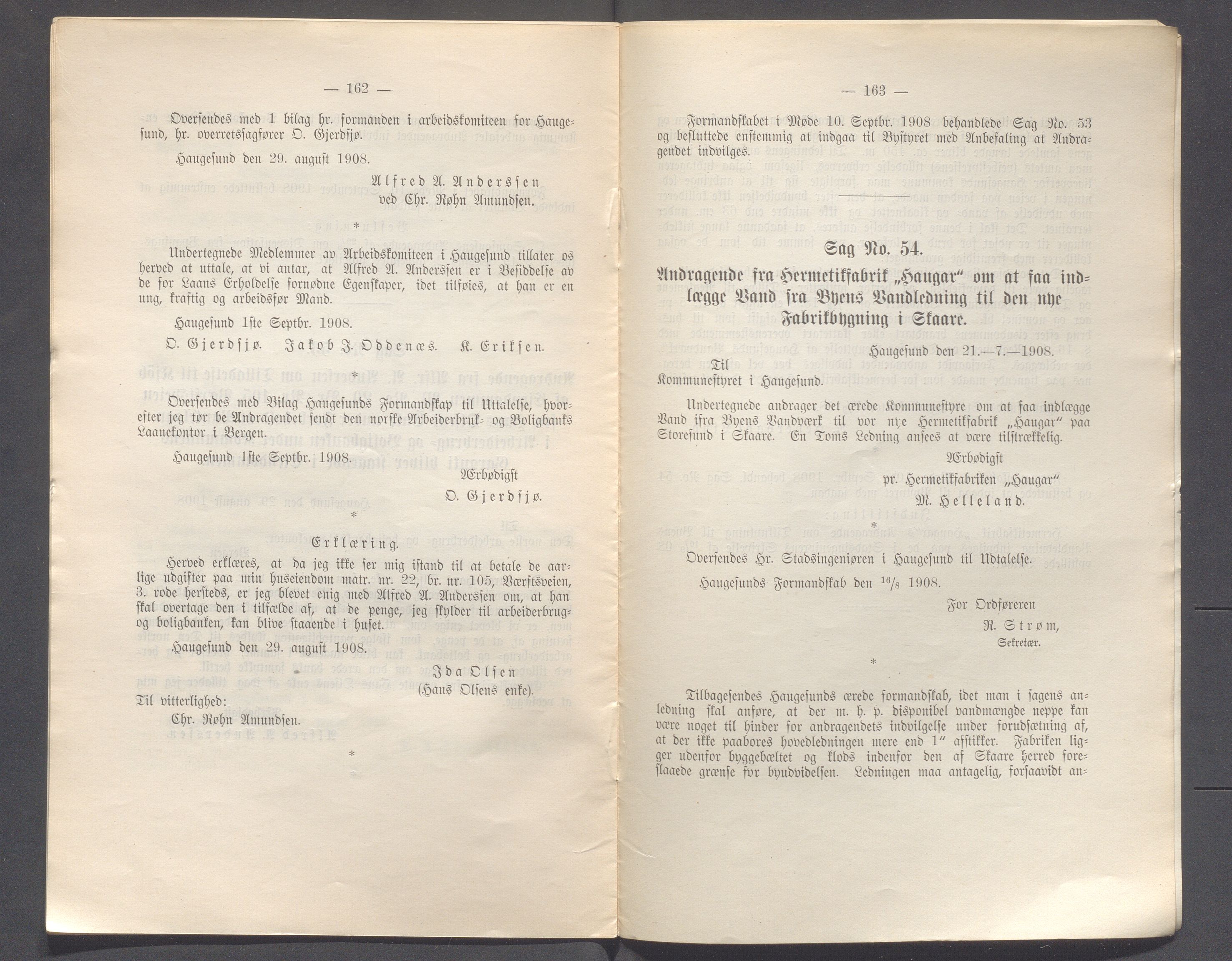 Haugesund kommune - Formannskapet og Bystyret, IKAR/A-740/A/Abb/L0002: Bystyreforhandlinger, 1908-1917, p. 64