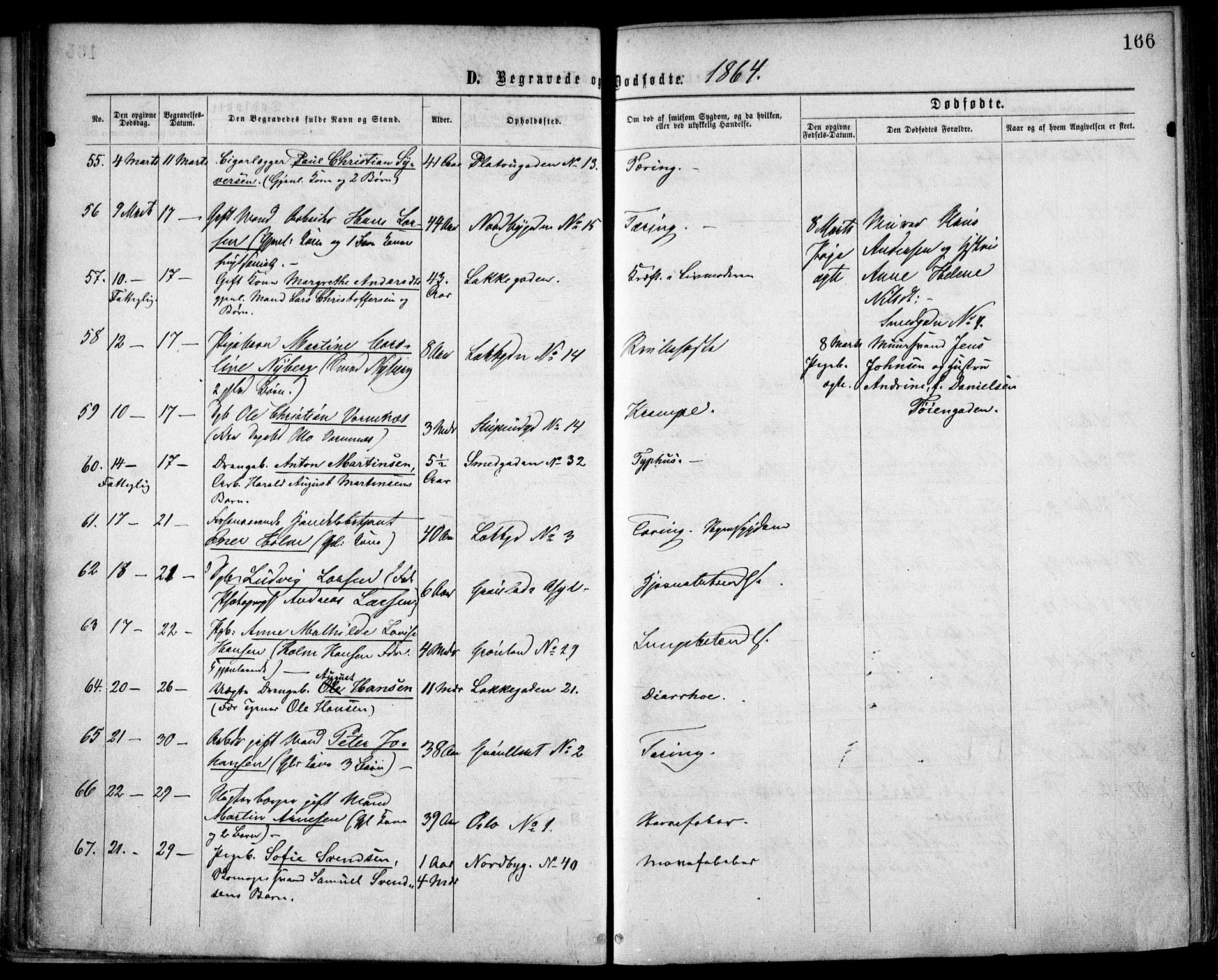 Grønland prestekontor Kirkebøker, AV/SAO-A-10848/F/Fa/L0003: Parish register (official) no. 3, 1862-1868, p. 166