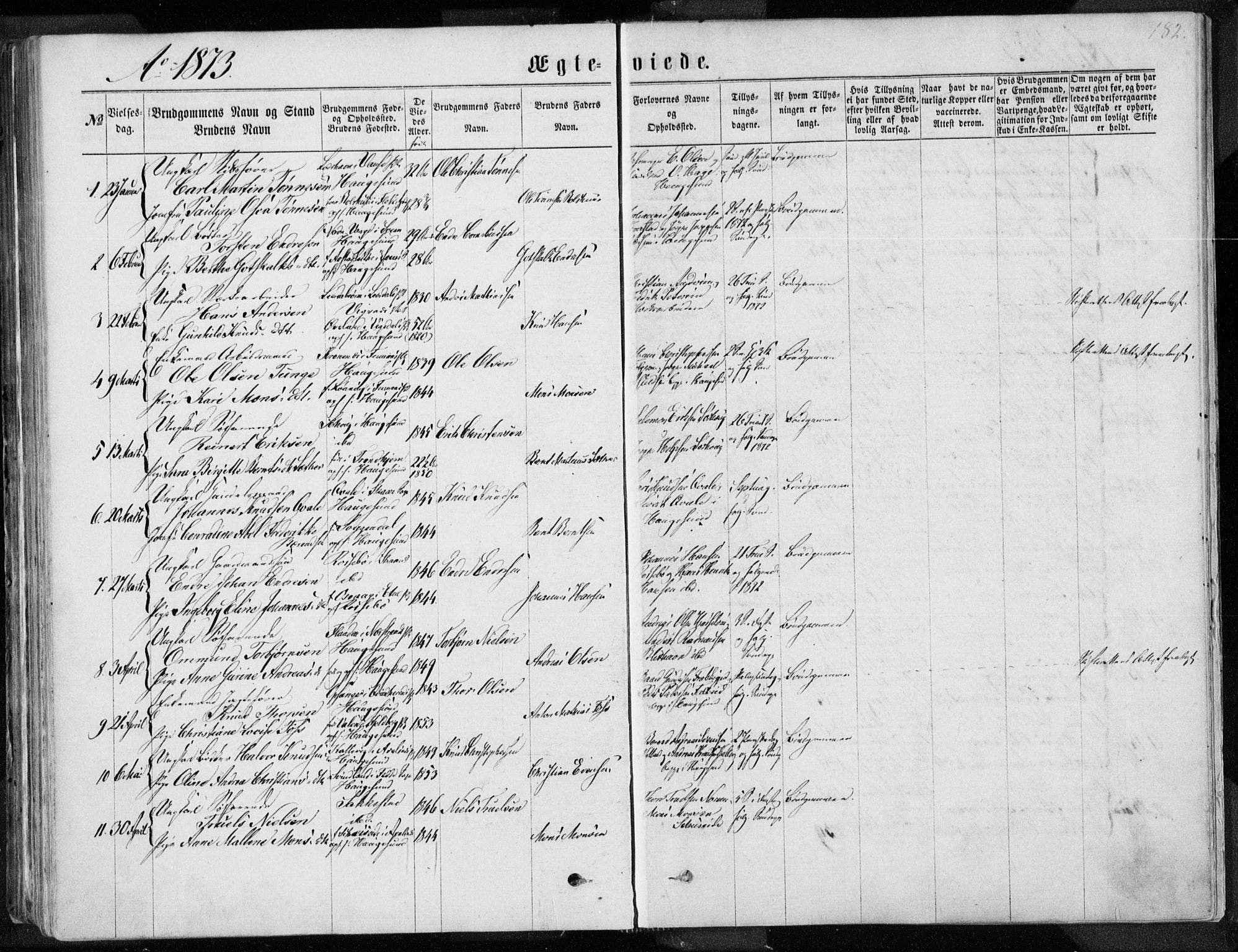 Torvastad sokneprestkontor, AV/SAST-A -101857/H/Ha/Haa/L0012: Parish register (official) no. A 12.1, 1867-1877, p. 182