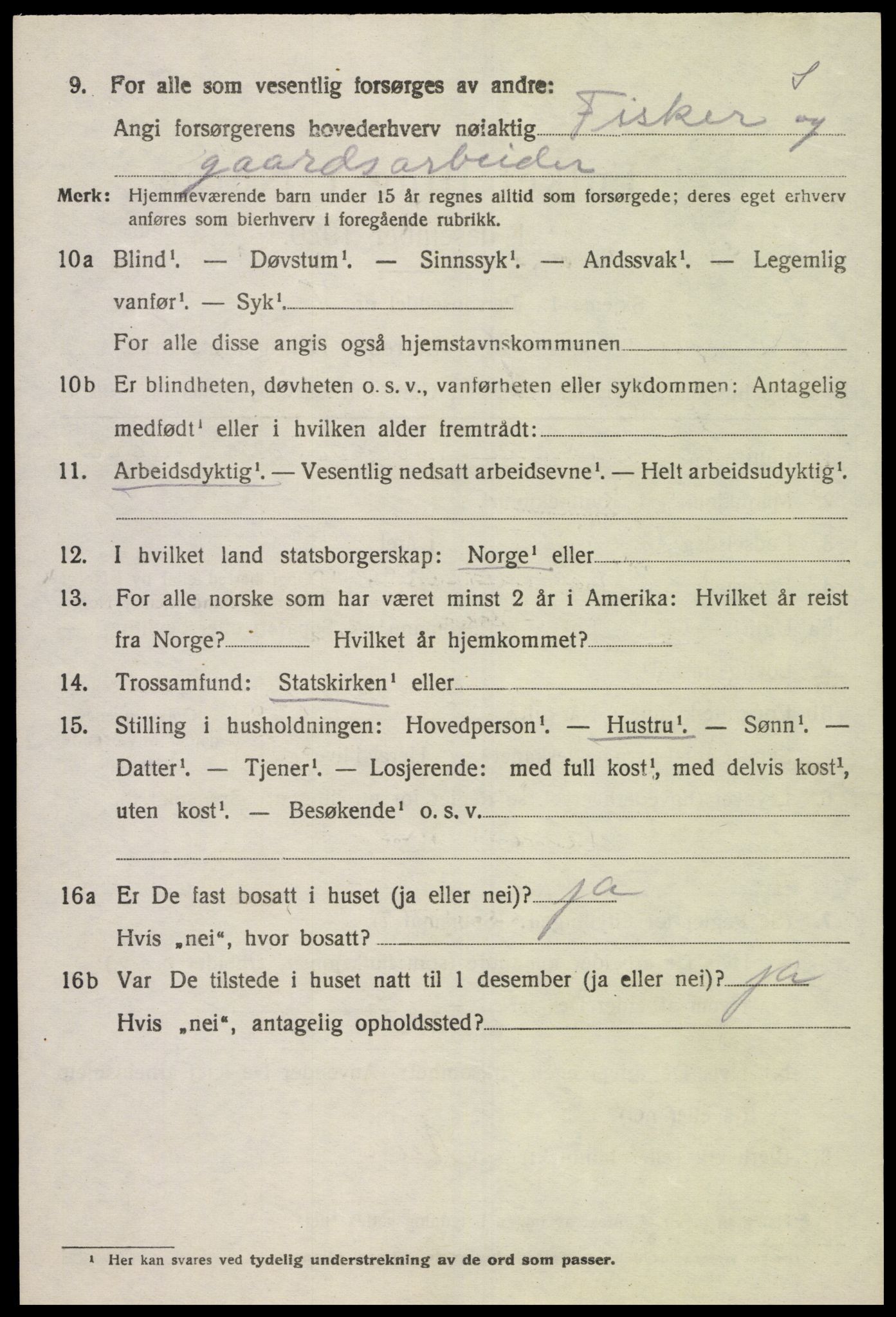 SAK, 1920 census for Sør-Audnedal, 1920, p. 2998