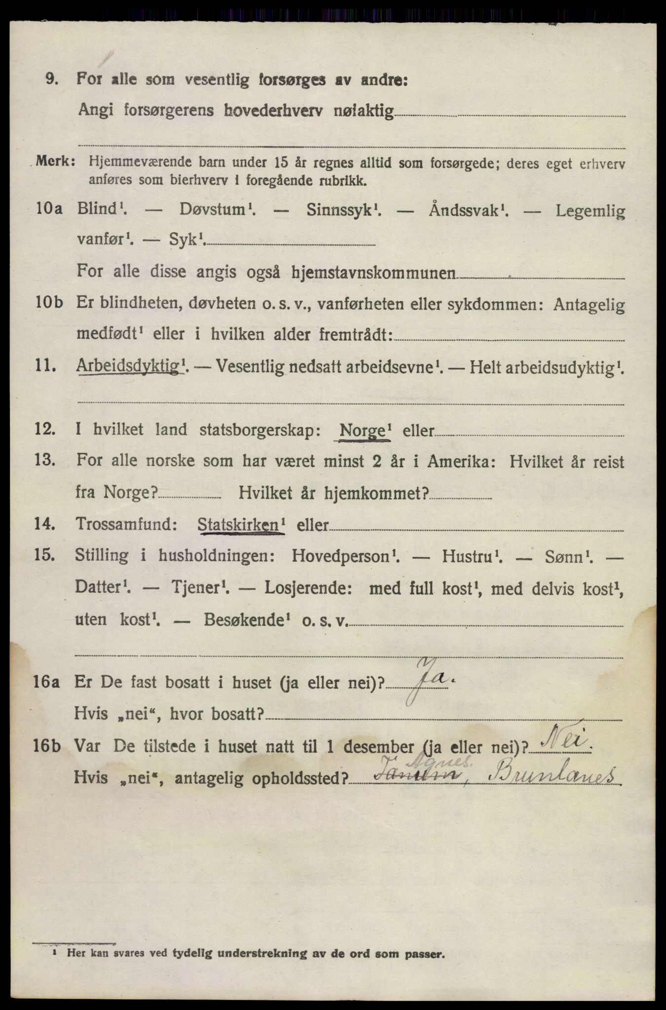 SAKO, 1920 census for Brunlanes, 1920, p. 4468