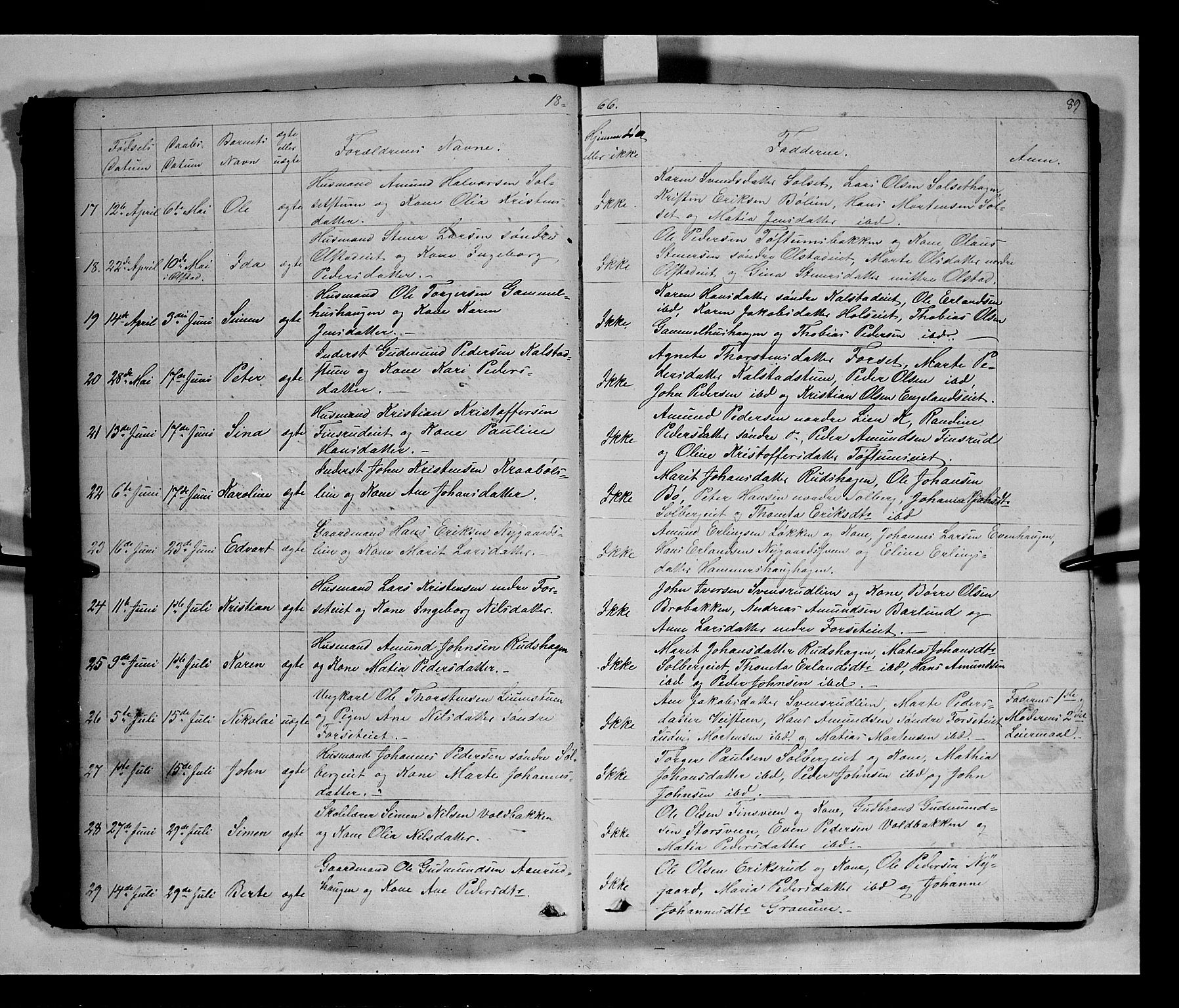 Gausdal prestekontor, SAH/PREST-090/H/Ha/Hab/L0005: Parish register (copy) no. 5, 1846-1867, p. 89