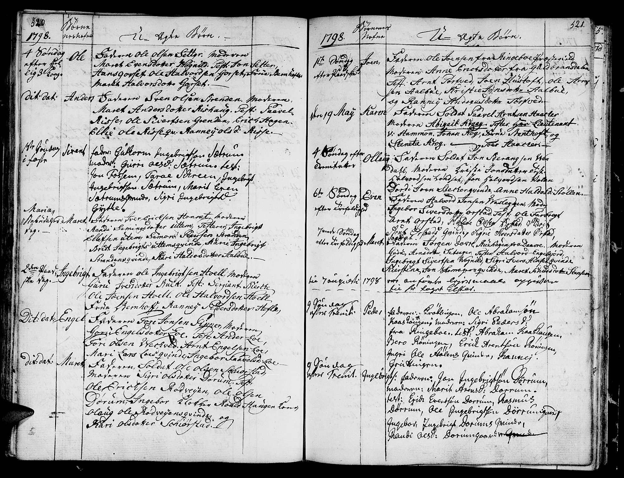 Ministerialprotokoller, klokkerbøker og fødselsregistre - Sør-Trøndelag, SAT/A-1456/678/L0893: Parish register (official) no. 678A03, 1792-1805, p. 520-521