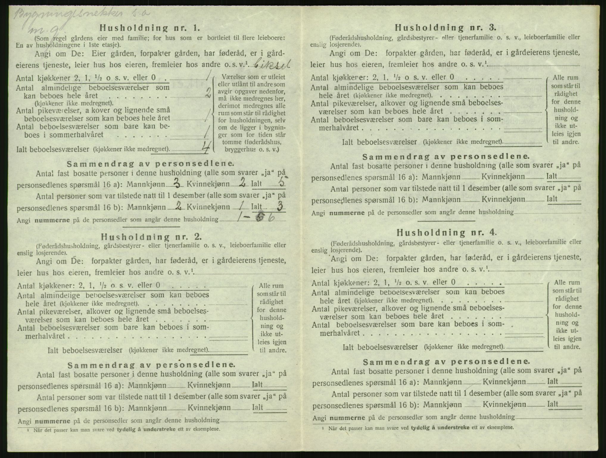 SAT, 1920 census for Tingvoll, 1920, p. 849