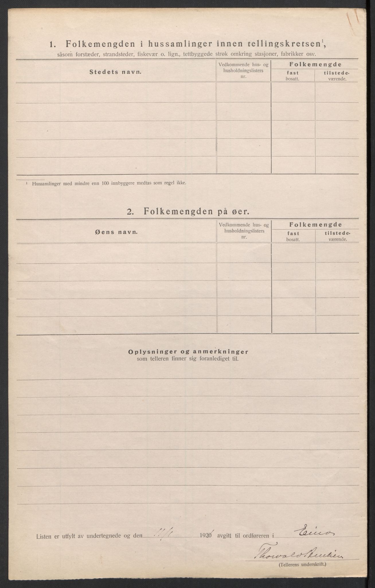 SAH, 1920 census for Eina, 1920, p. 21