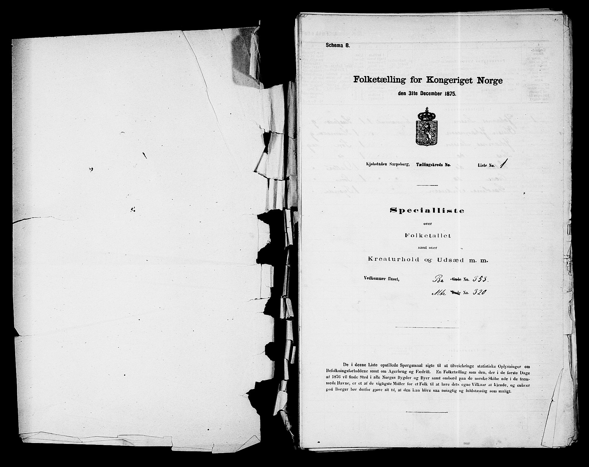 RA, 1875 census for 0102P Sarpsborg, 1875, p. 7