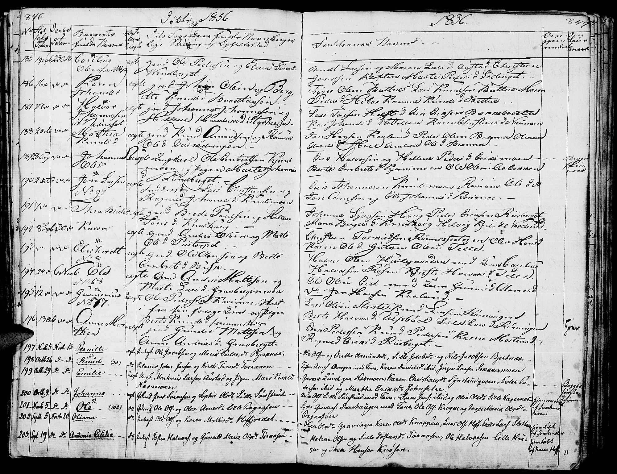 Hof prestekontor, AV/SAH-PREST-038/H/Ha/Haa/L0006: Parish register (official) no. 6, 1822-1841, p. 846-847