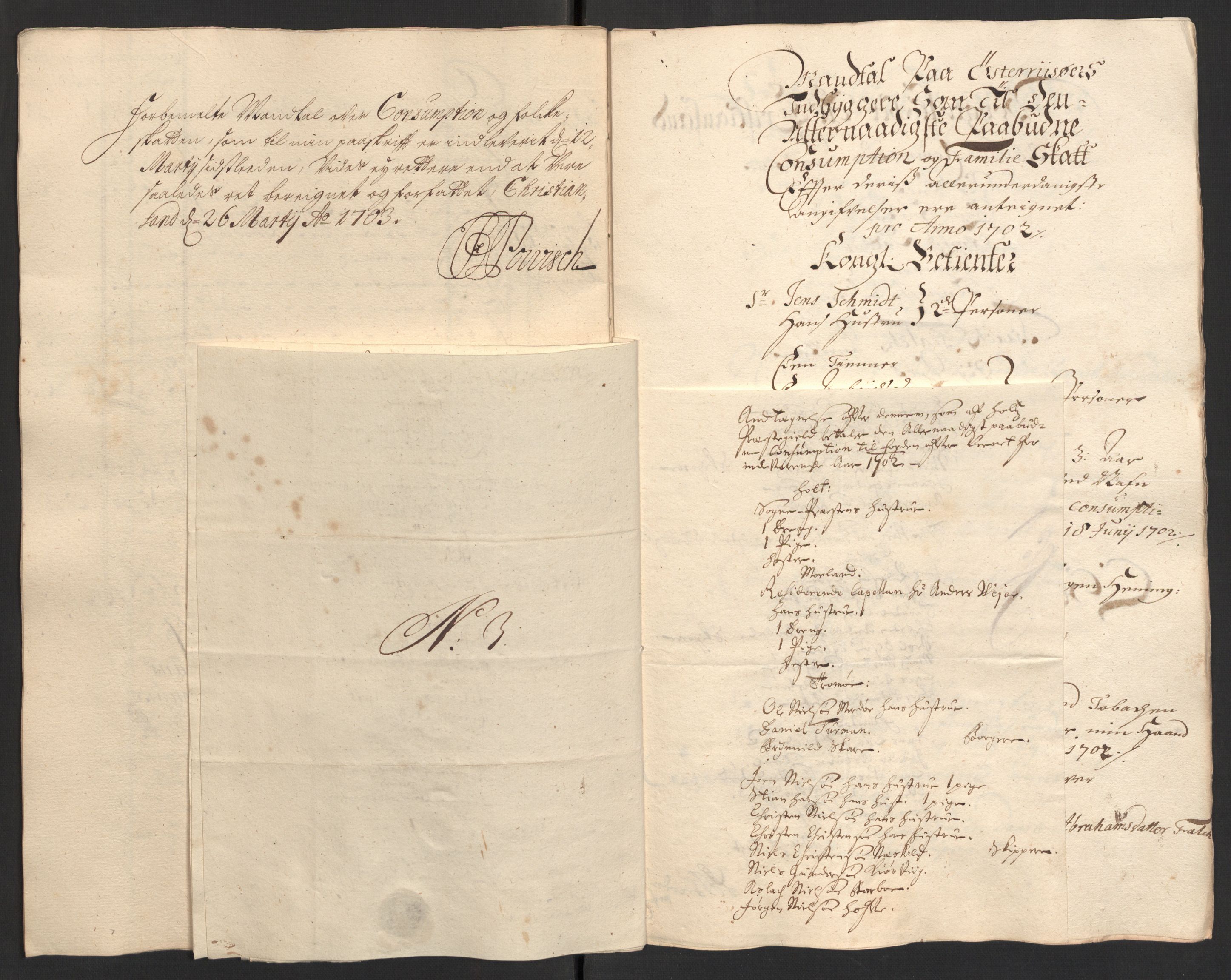 Rentekammeret inntil 1814, Reviderte regnskaper, Fogderegnskap, AV/RA-EA-4092/R39/L2316: Fogderegnskap Nedenes, 1702-1703, p. 129