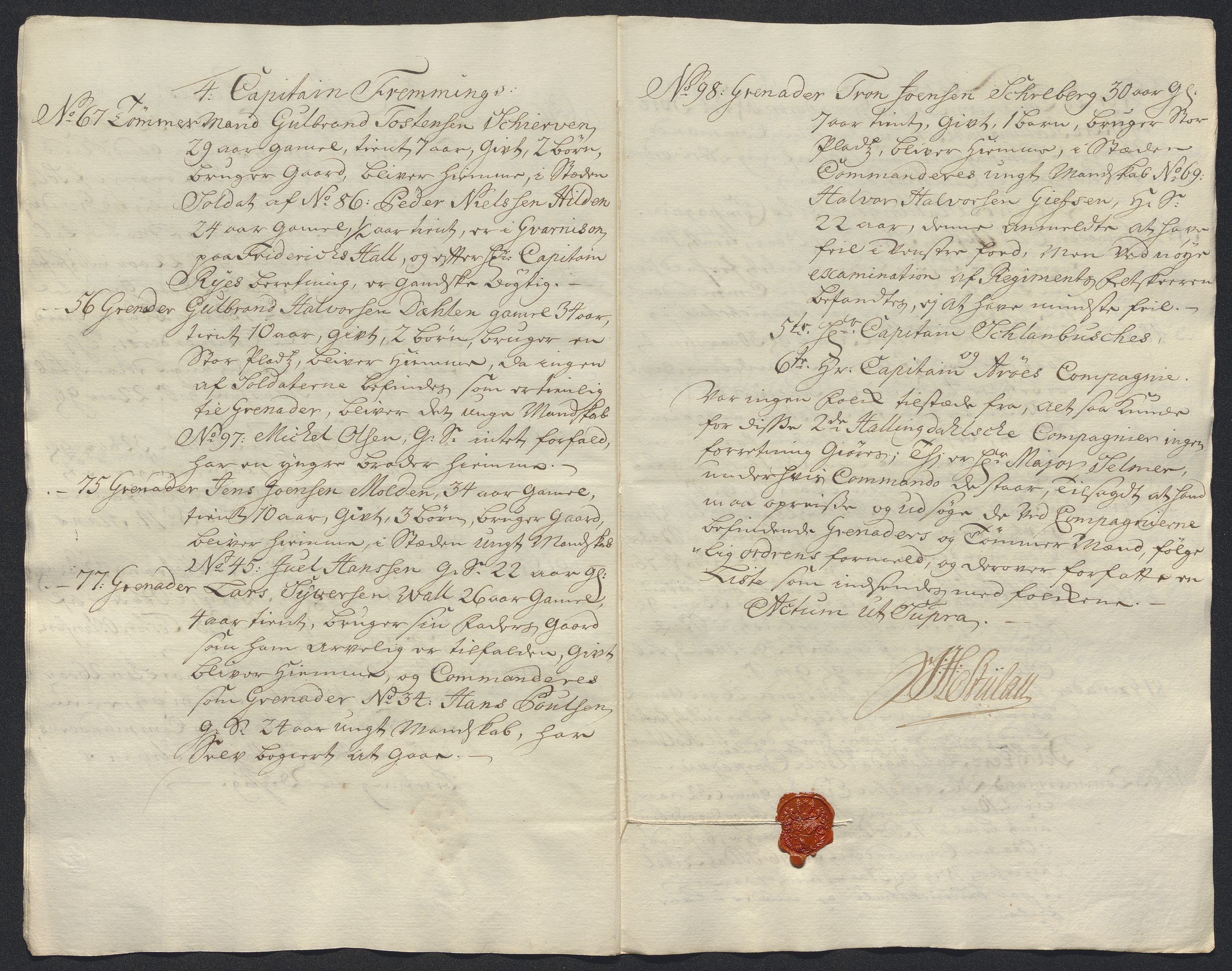 Kommanderende general (KG I) med Det norske krigsdirektorium, AV/RA-EA-5419/E/Ec/L0021: Ruller over nedkommanderte mannskap, 1758-1762, p. 572