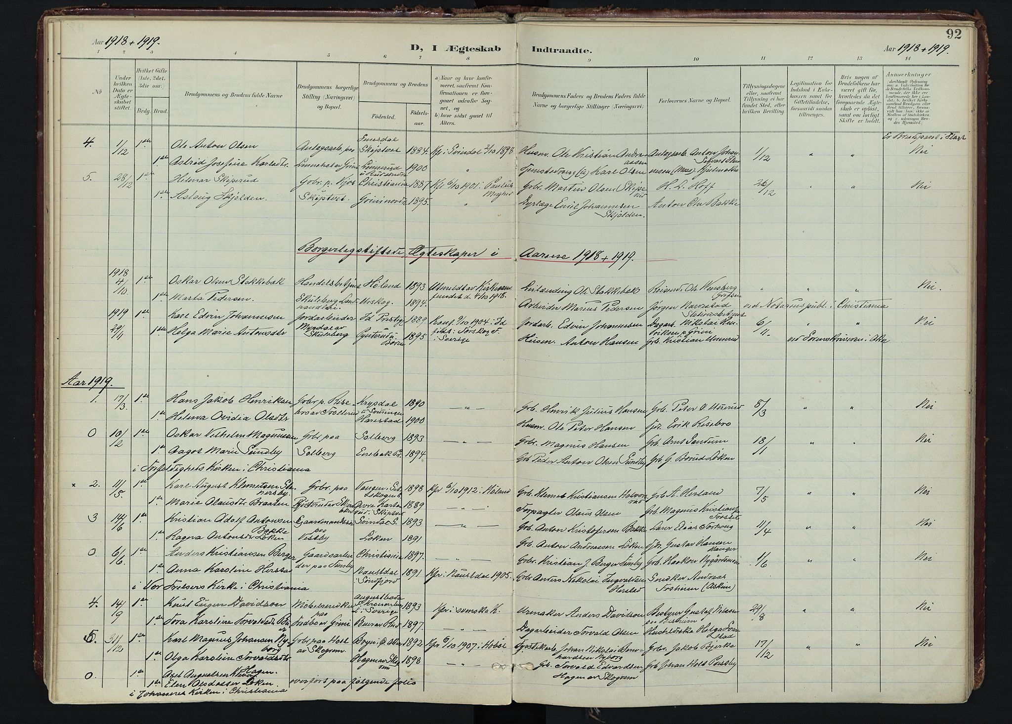 Spydeberg prestekontor Kirkebøker, AV/SAO-A-10924/F/Fa/L0009: Parish register (official) no. I 9, 1900-1926, p. 92