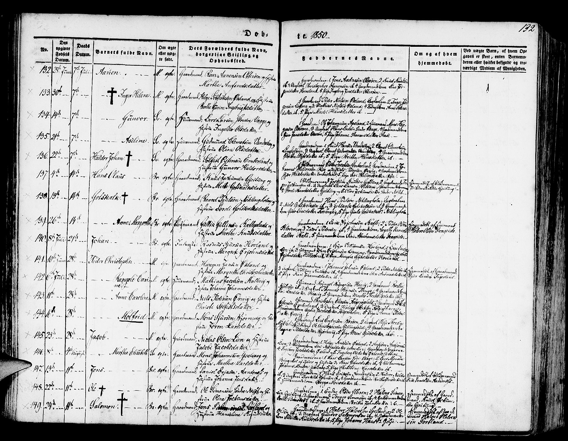 Finnås sokneprestembete, SAB/A-99925/H/Ha/Haa/Haaa/L0006: Parish register (official) no. A 6, 1836-1850, p. 132