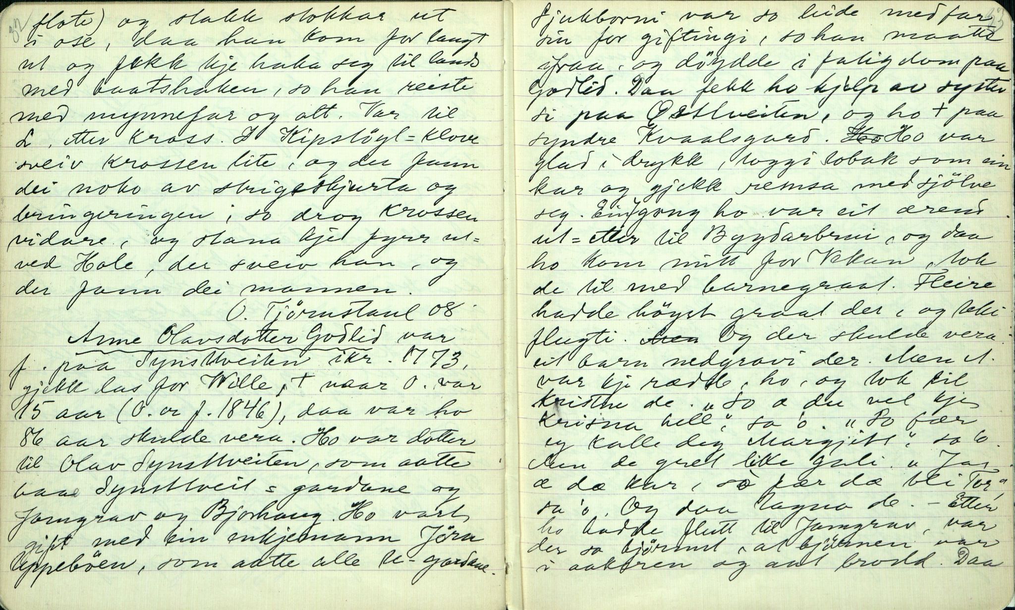 Rikard Berge, TEMU/TGM-A-1003/F/L0002/0025: 031-060 Innholdslister / 55 Segn og sogu, 1906-1907, p. 32-33
