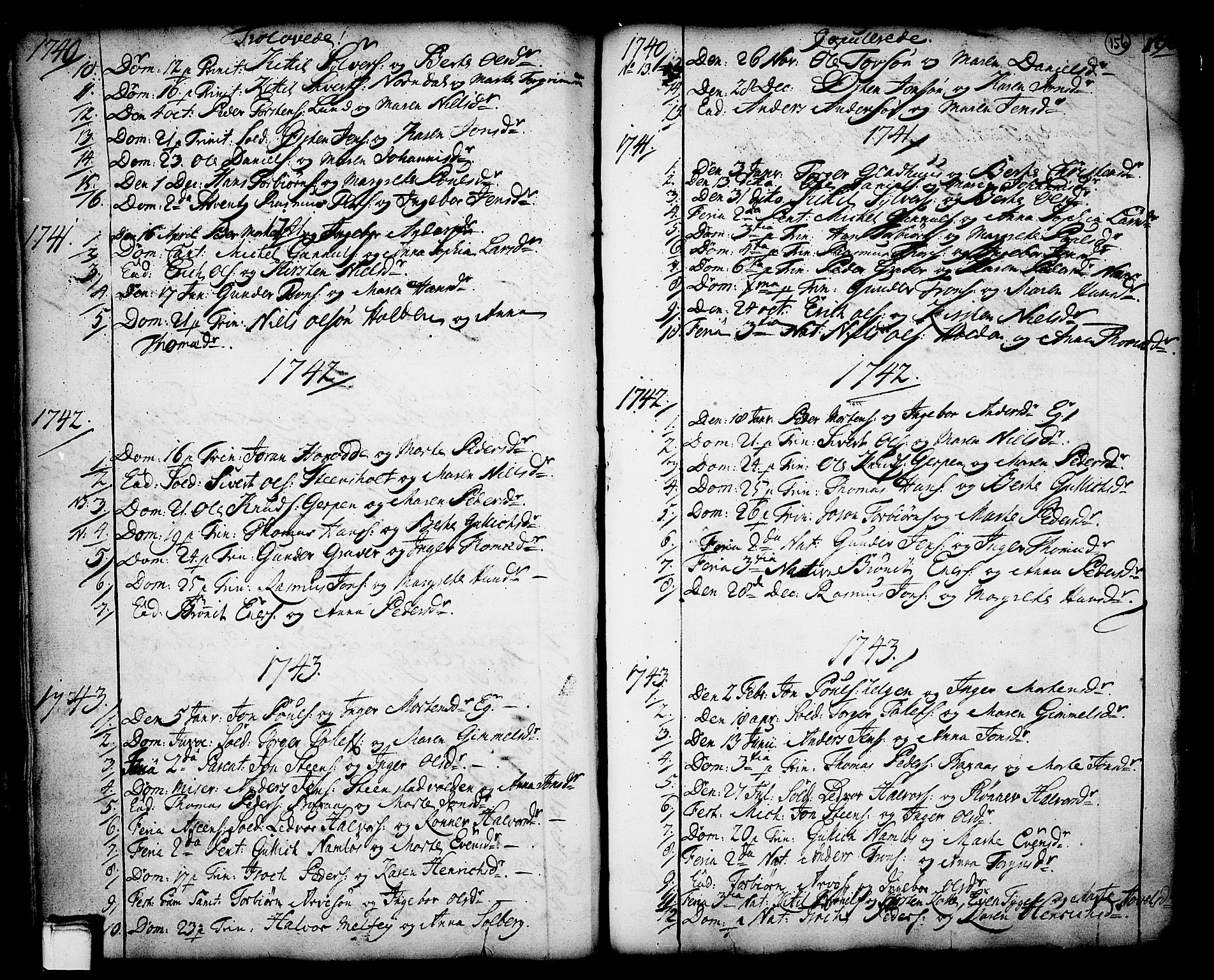 Holla kirkebøker, SAKO/A-272/F/Fa/L0001: Parish register (official) no. 1, 1717-1779, p. 156