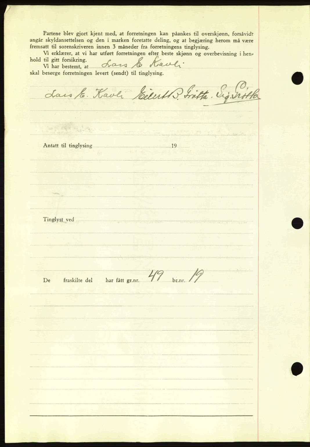 Romsdal sorenskriveri, AV/SAT-A-4149/1/2/2C: Mortgage book no. A10, 1941-1941, Diary no: : 1461/1941