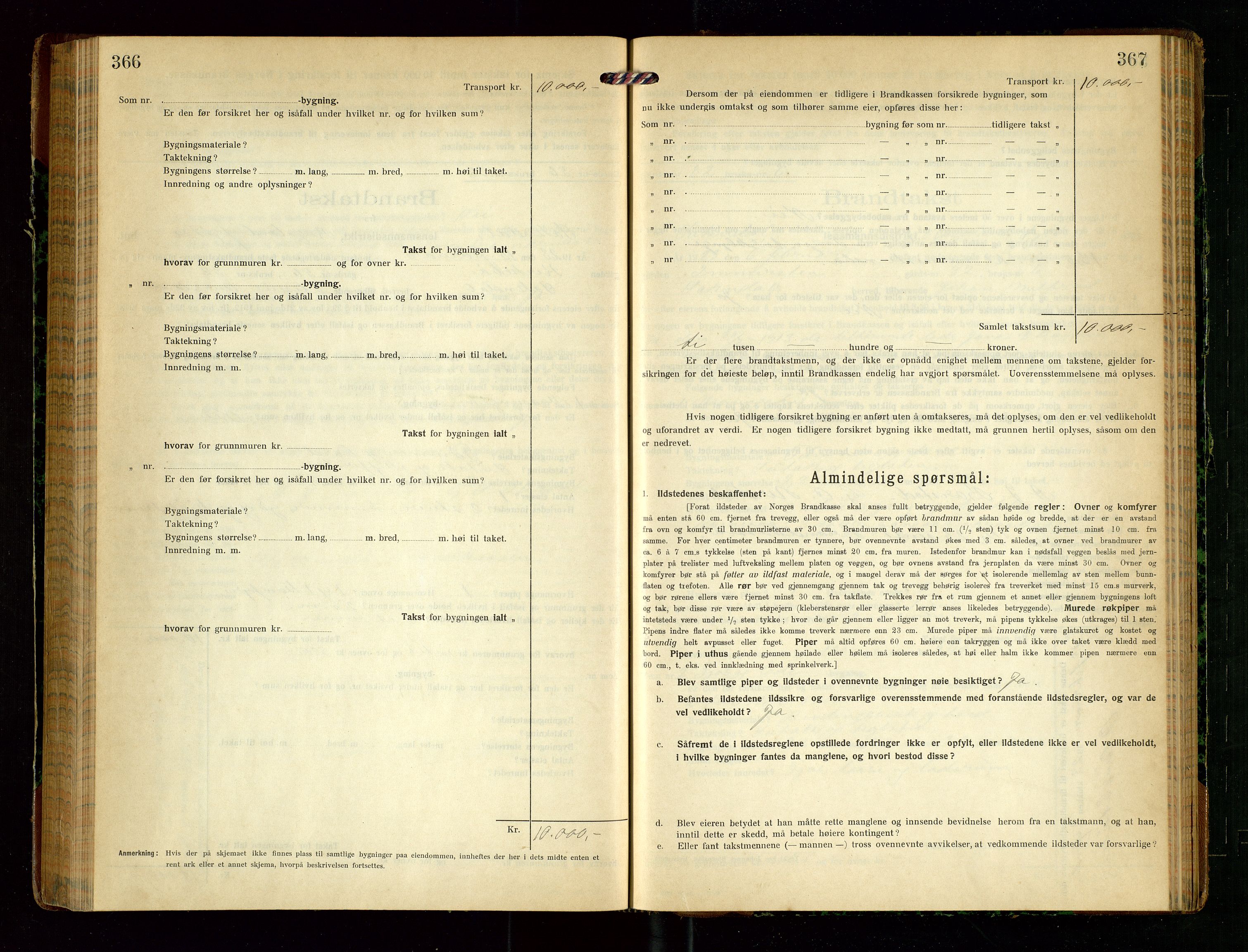 Sokndal lensmannskontor, AV/SAST-A-100417/Gob/L0005: "Brandtakst-Protokol", 1920-1924, p. 366-367