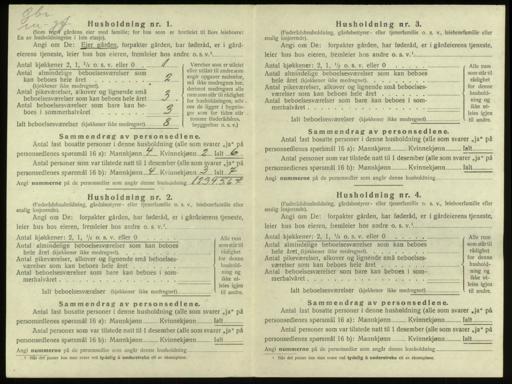 SAB, 1920 census for Innvik, 1920, p. 573