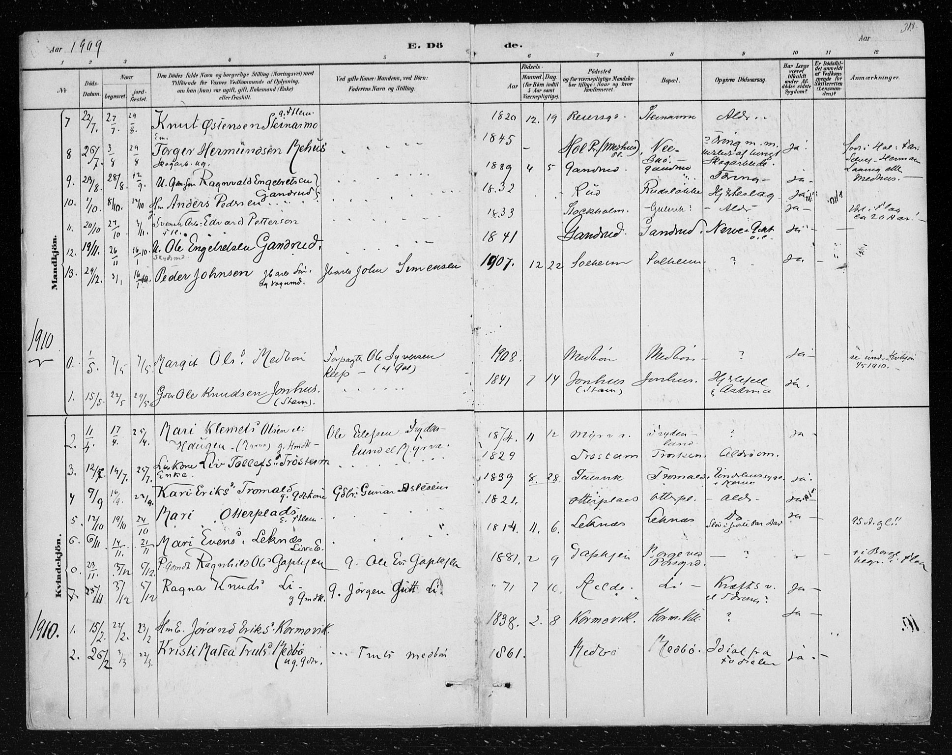 Nes kirkebøker, SAKO/A-236/F/Fa/L0012: Parish register (official) no. 12, 1881-1917, p. 318