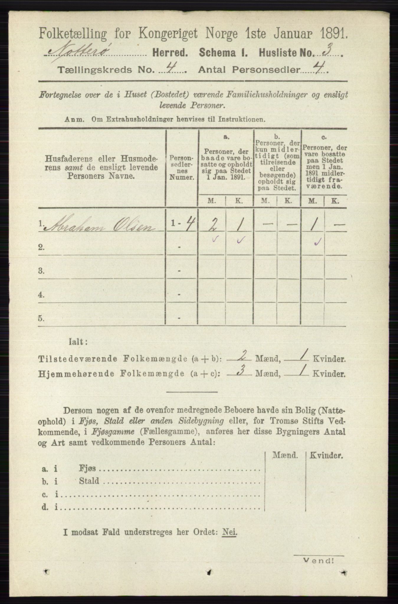 RA, 1891 census for 0722 Nøtterøy, 1891, p. 1944