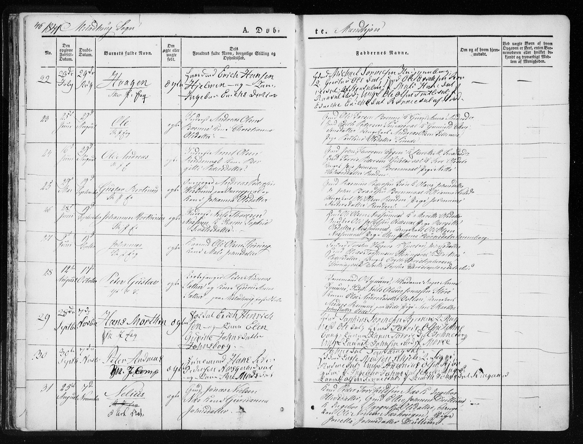 Ministerialprotokoller, klokkerbøker og fødselsregistre - Nord-Trøndelag, SAT/A-1458/717/L0154: Parish register (official) no. 717A06 /1, 1836-1849, p. 46