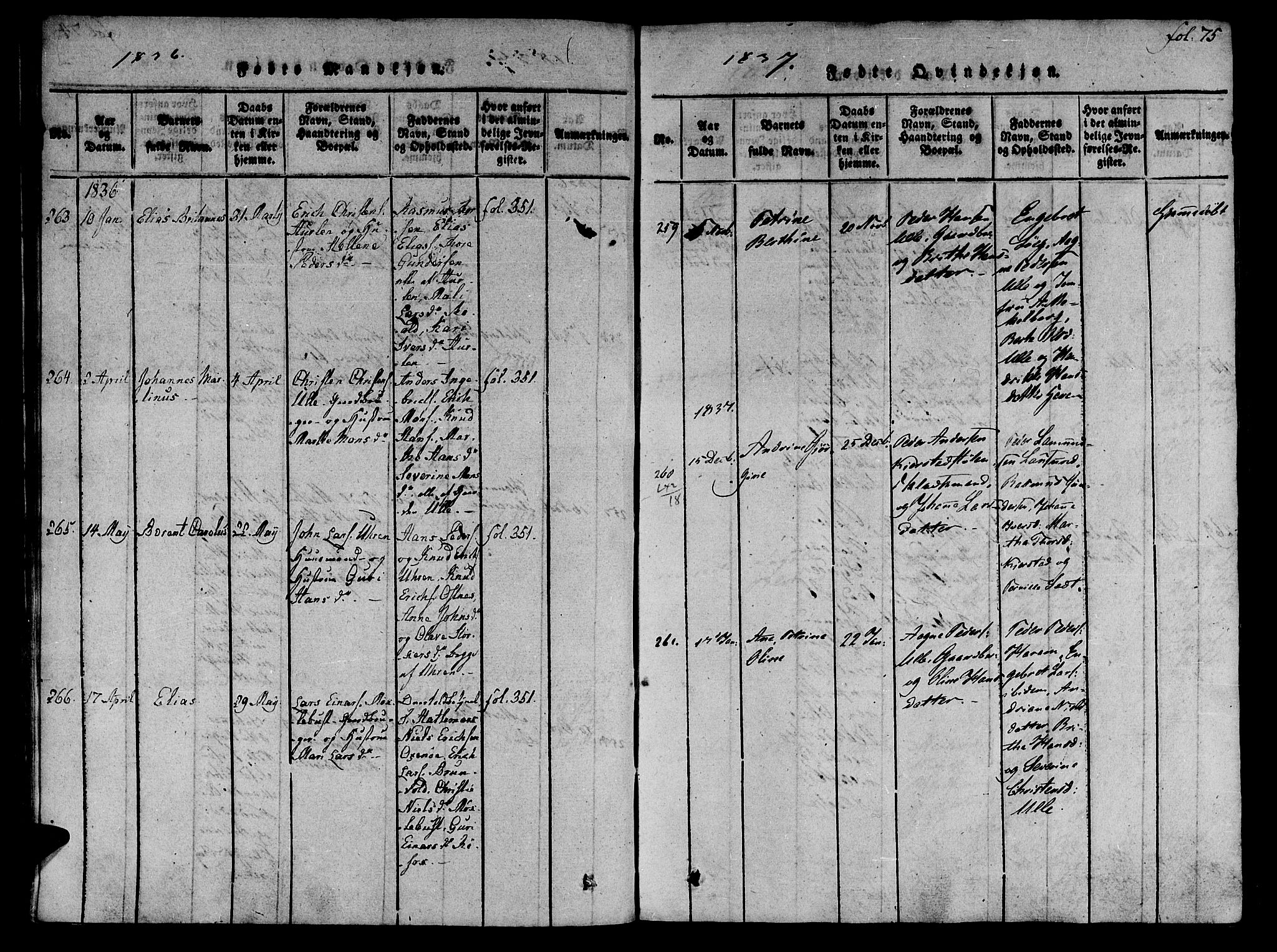 Ministerialprotokoller, klokkerbøker og fødselsregistre - Møre og Romsdal, SAT/A-1454/536/L0495: Parish register (official) no. 536A04, 1818-1847, p. 75