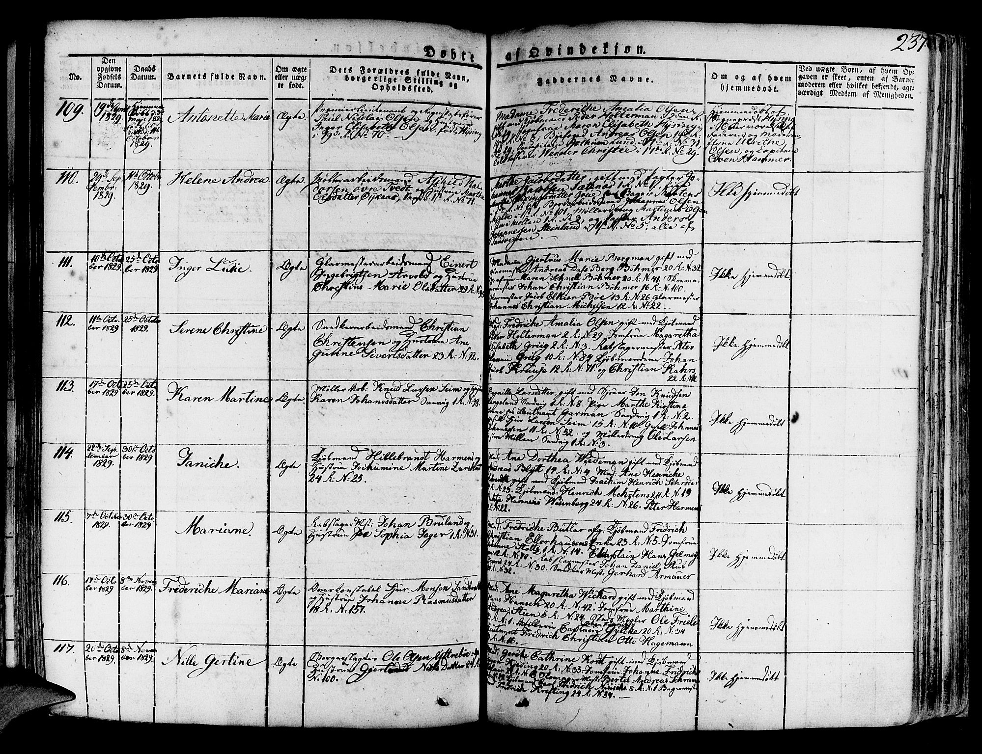 Korskirken sokneprestembete, AV/SAB-A-76101/H/Haa/L0014: Parish register (official) no. A 14, 1823-1835, p. 237