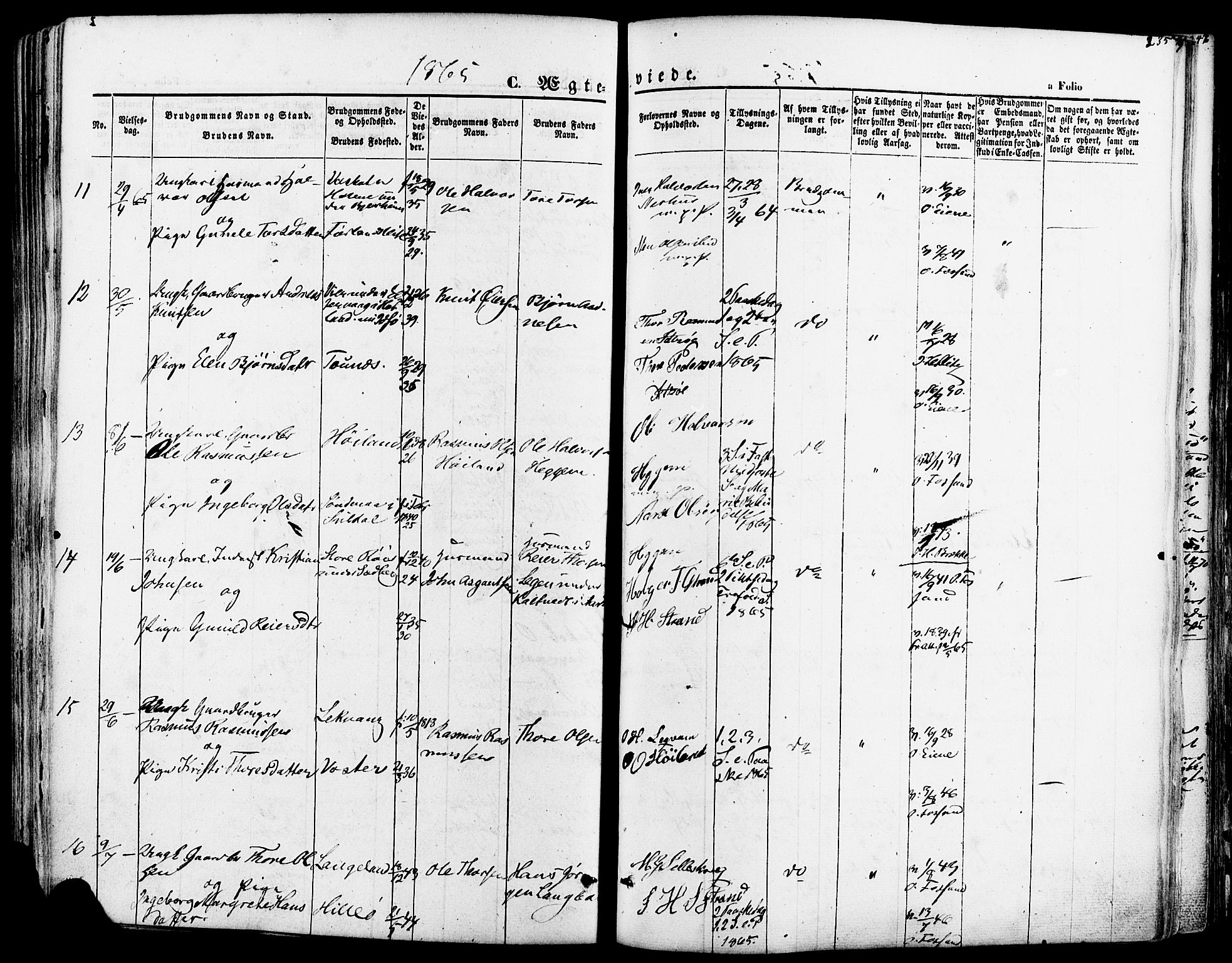 Strand sokneprestkontor, SAST/A-101828/H/Ha/Haa/L0007: Parish register (official) no. A 7, 1855-1881, p. 235