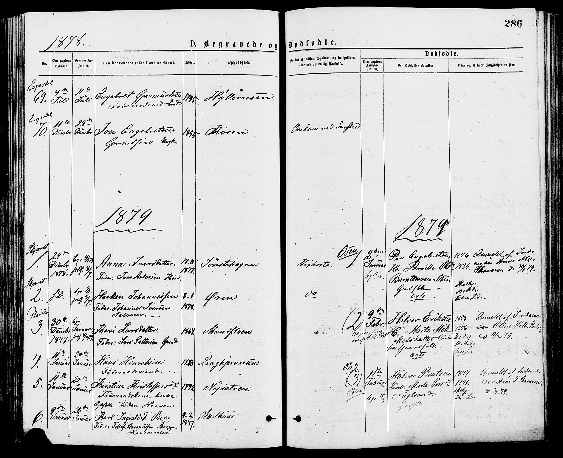 Trysil prestekontor, AV/SAH-PREST-046/H/Ha/Haa/L0007: Parish register (official) no. 7, 1874-1880, p. 286