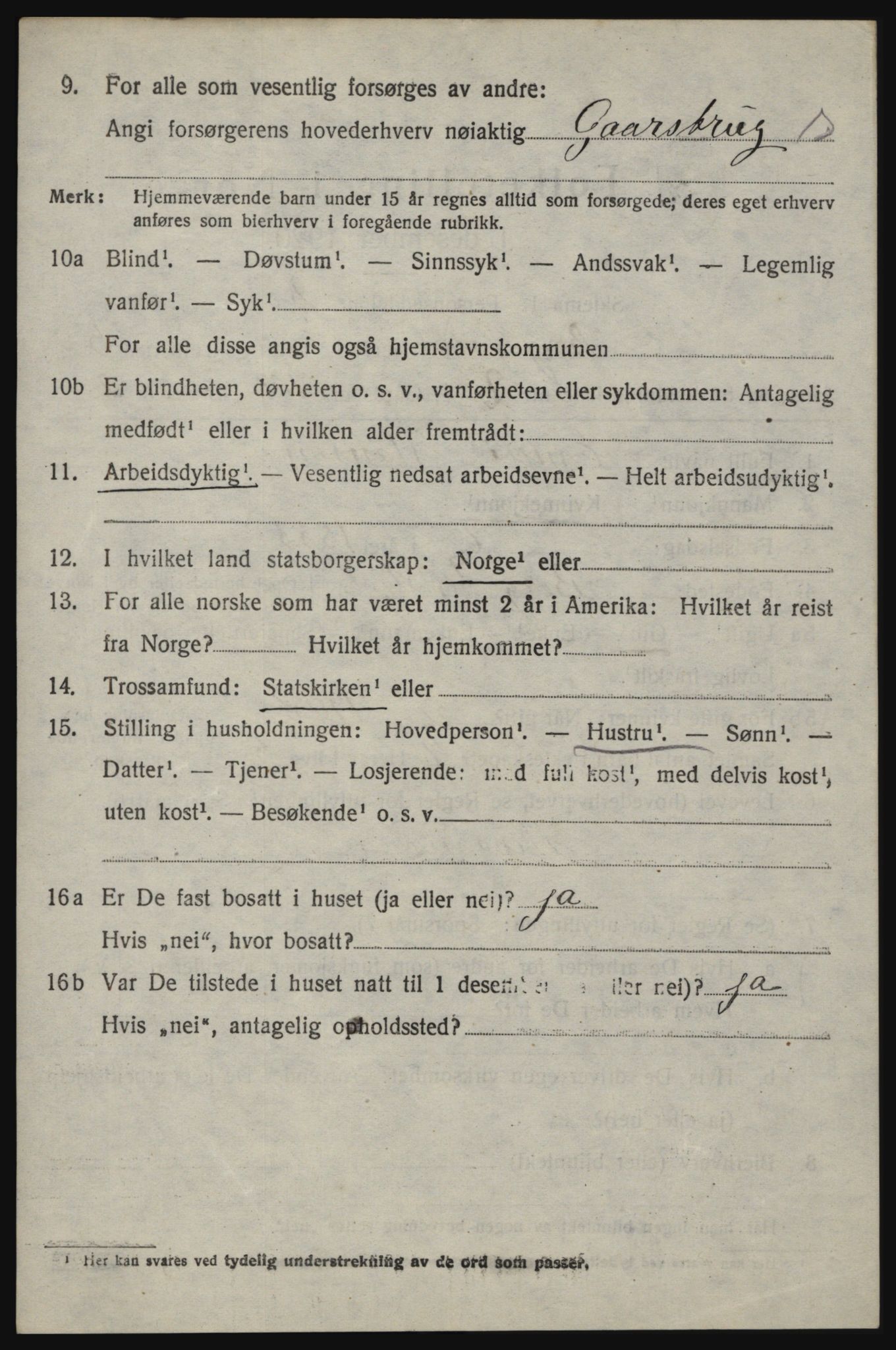 SAO, 1920 census for Berg, 1920, p. 9244