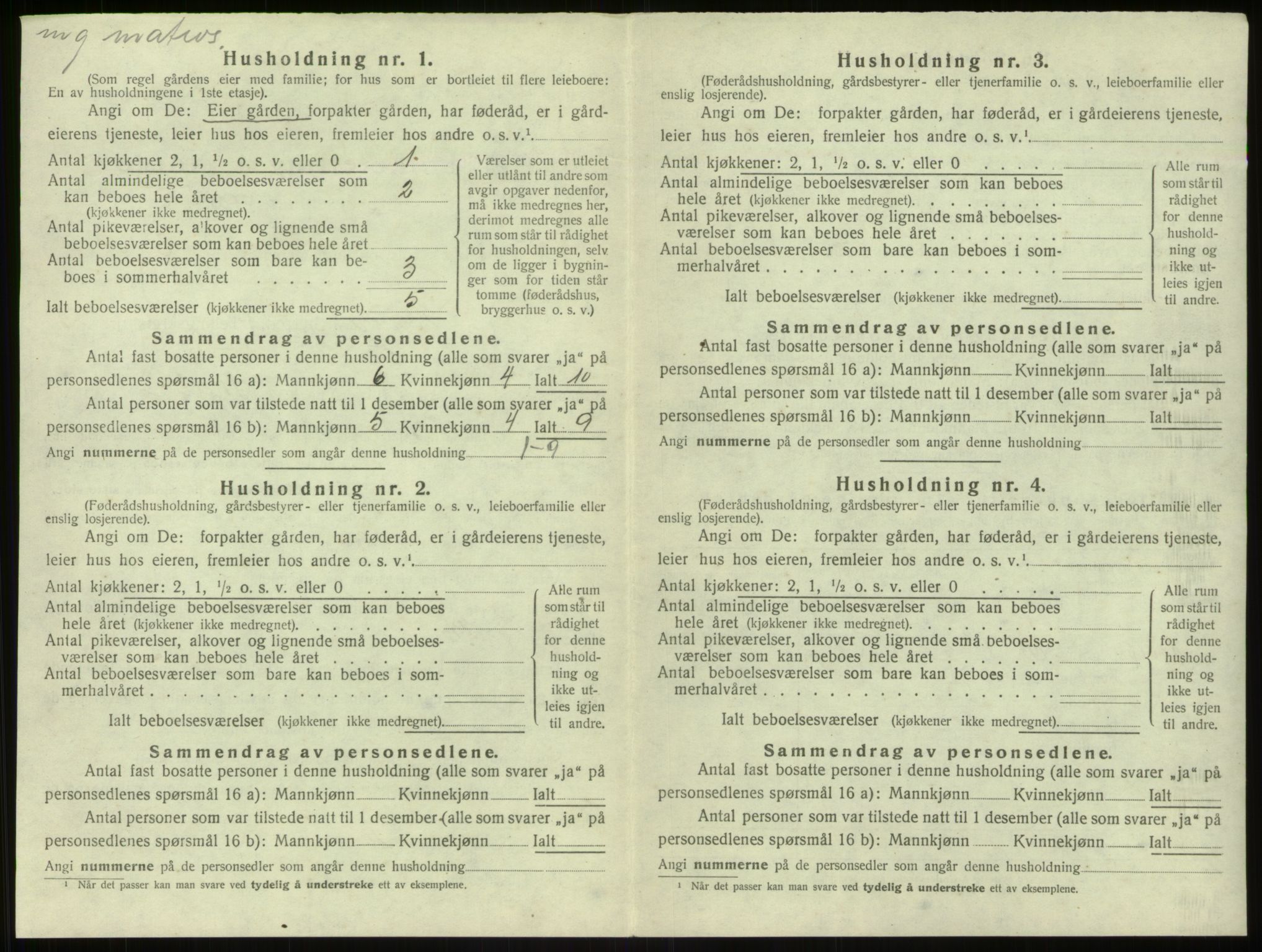 SAB, 1920 census for Hamre, 1920, p. 717