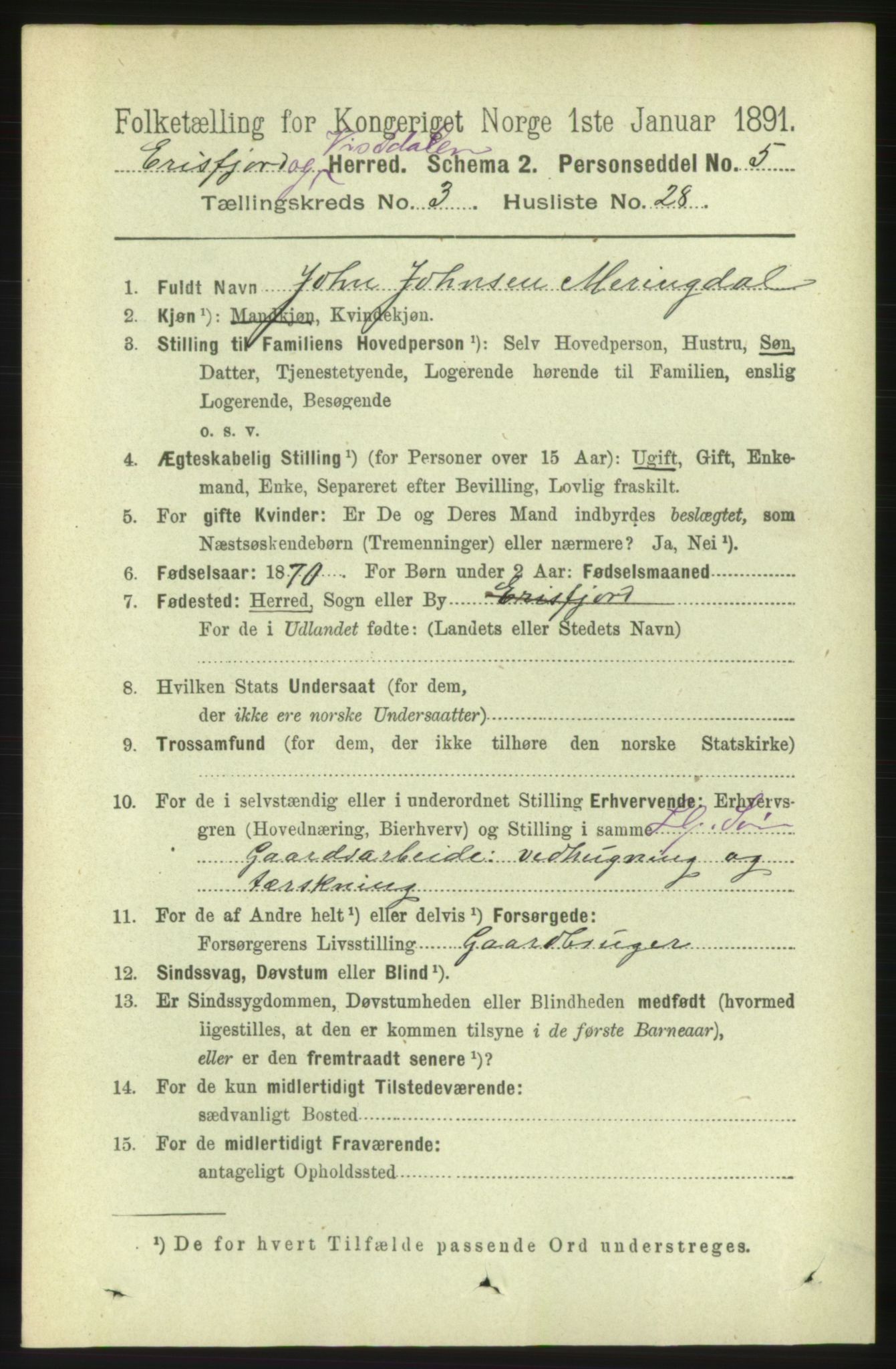 RA, 1891 census for 1542 Eresfjord og Vistdal, 1891, p. 771