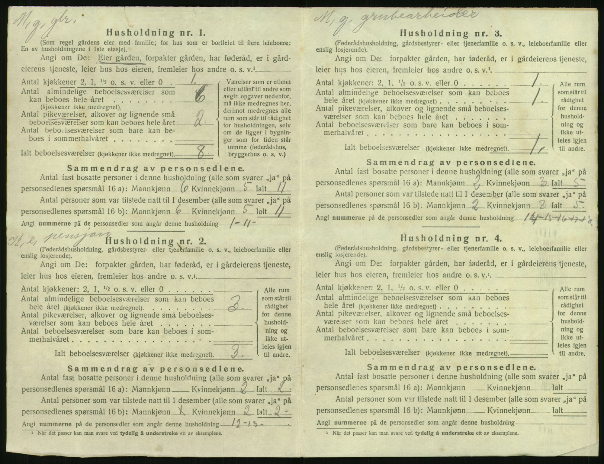 SAK, 1920 census for Øyestad, 1920, p. 1343