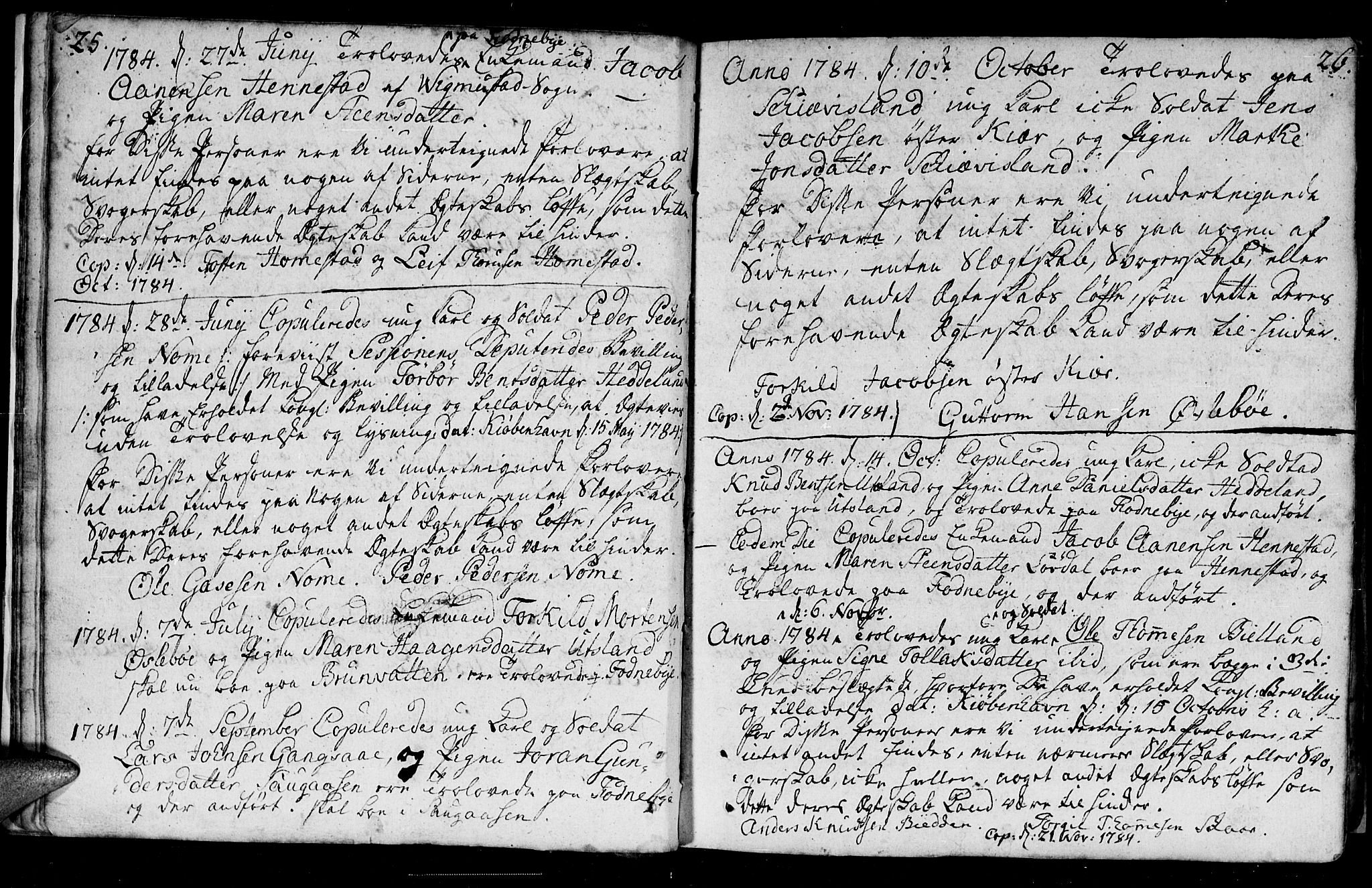 Holum sokneprestkontor, SAK/1111-0022/F/Fa/Fac/L0001: Parish register (official) no. A 1, 1773-1820, p. 25-26