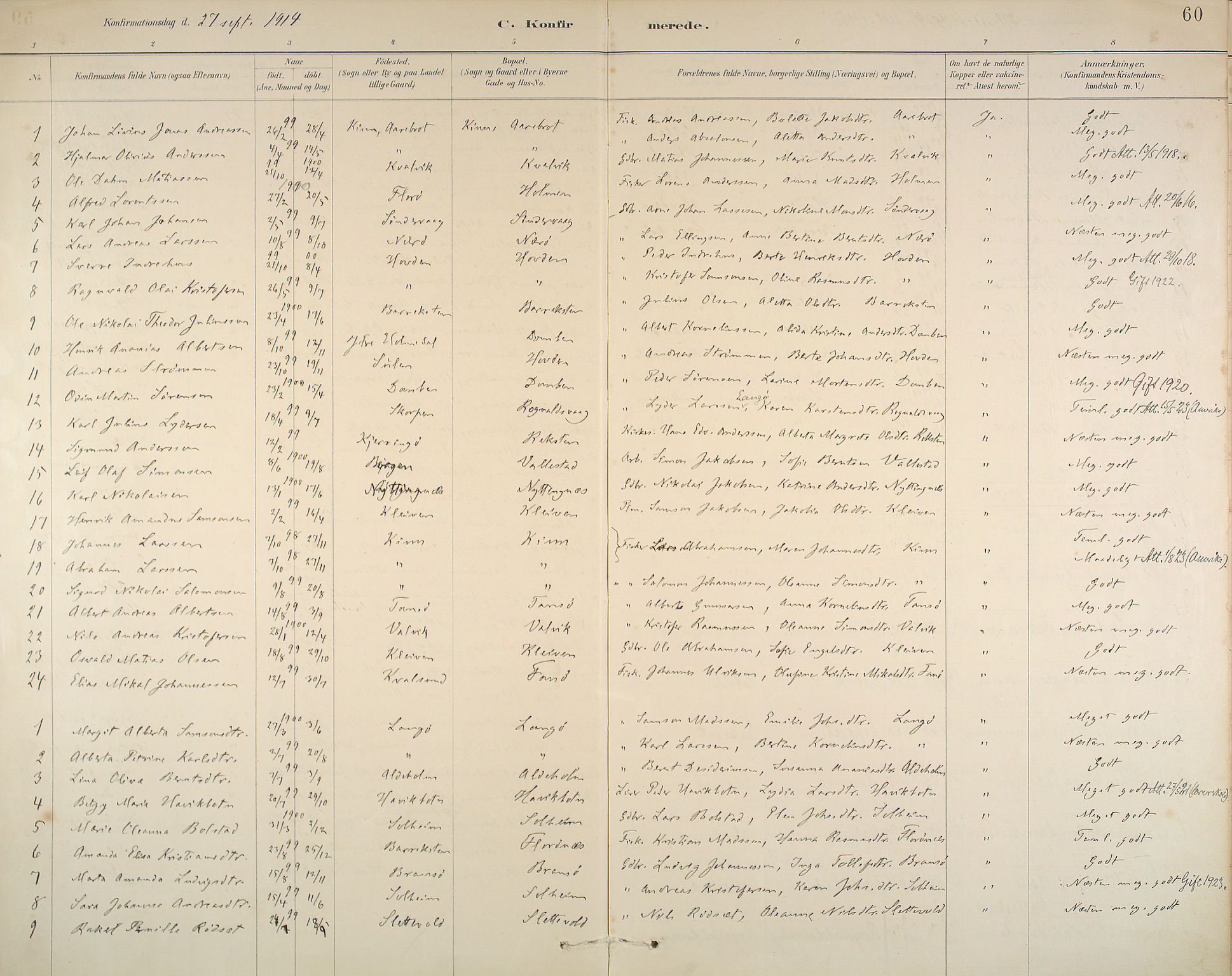 Kinn sokneprestembete, SAB/A-80801/H/Haa/Haab/L0006: Parish register (official) no. B 6, 1883-1925, p. 60